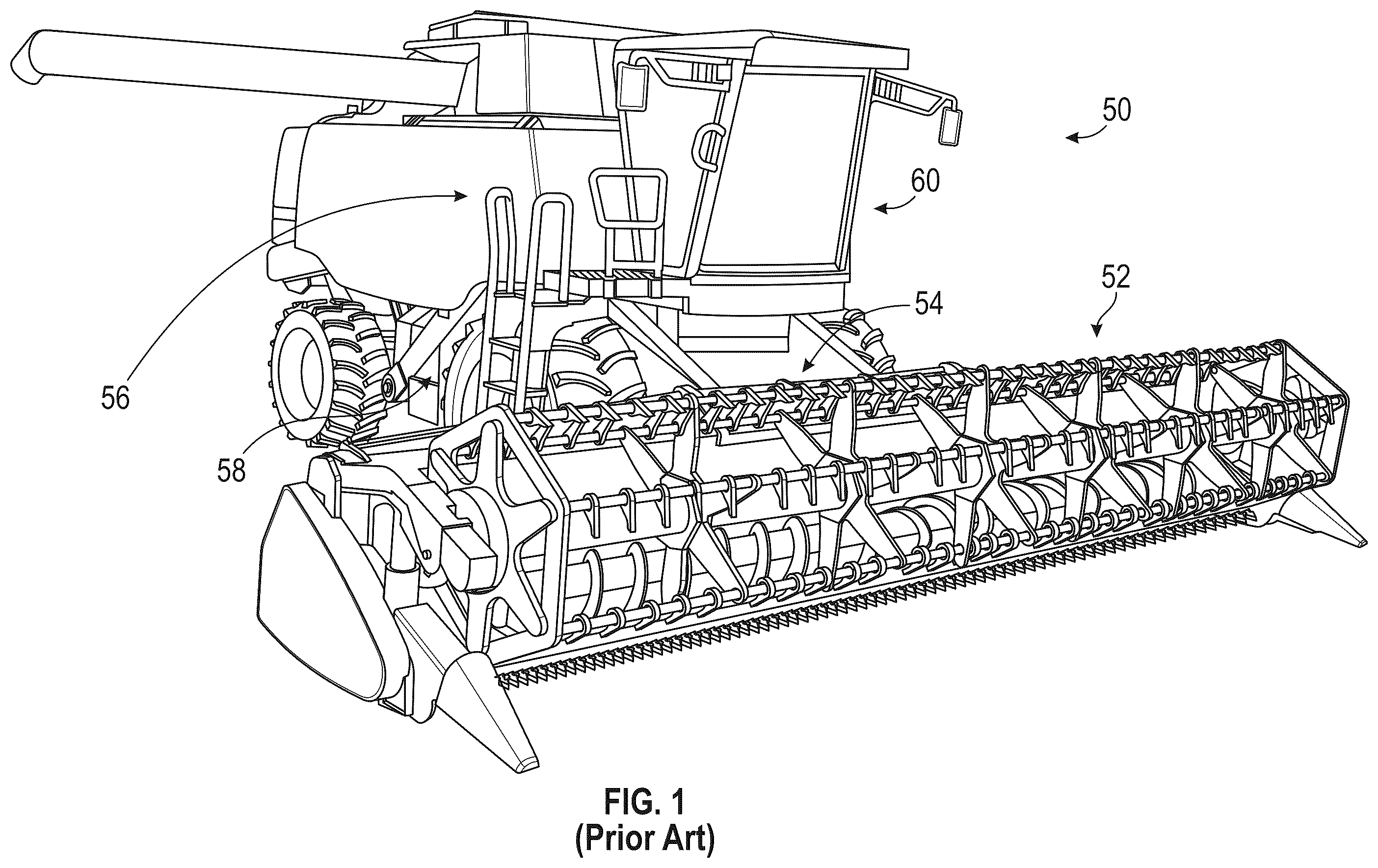 Patent US12426548 — Systems for regulating the flow of material other than grain through common concaves while simultaneously equalizing the flow of grain through common concaves — Figure 1