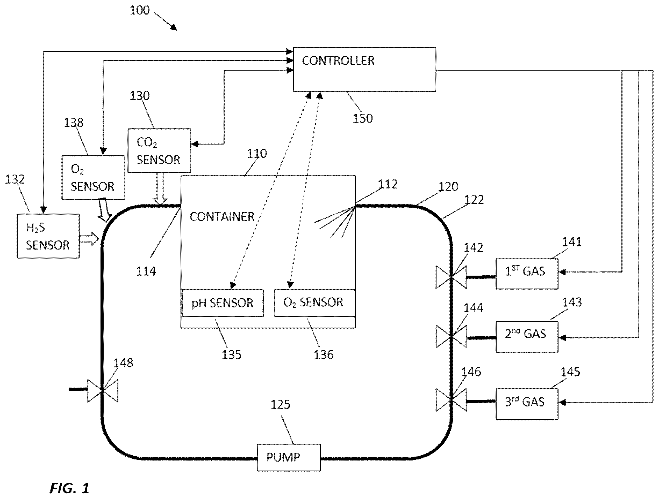 Patent US12426557 — System and method of growing algae using geothermal gas — Figure 1