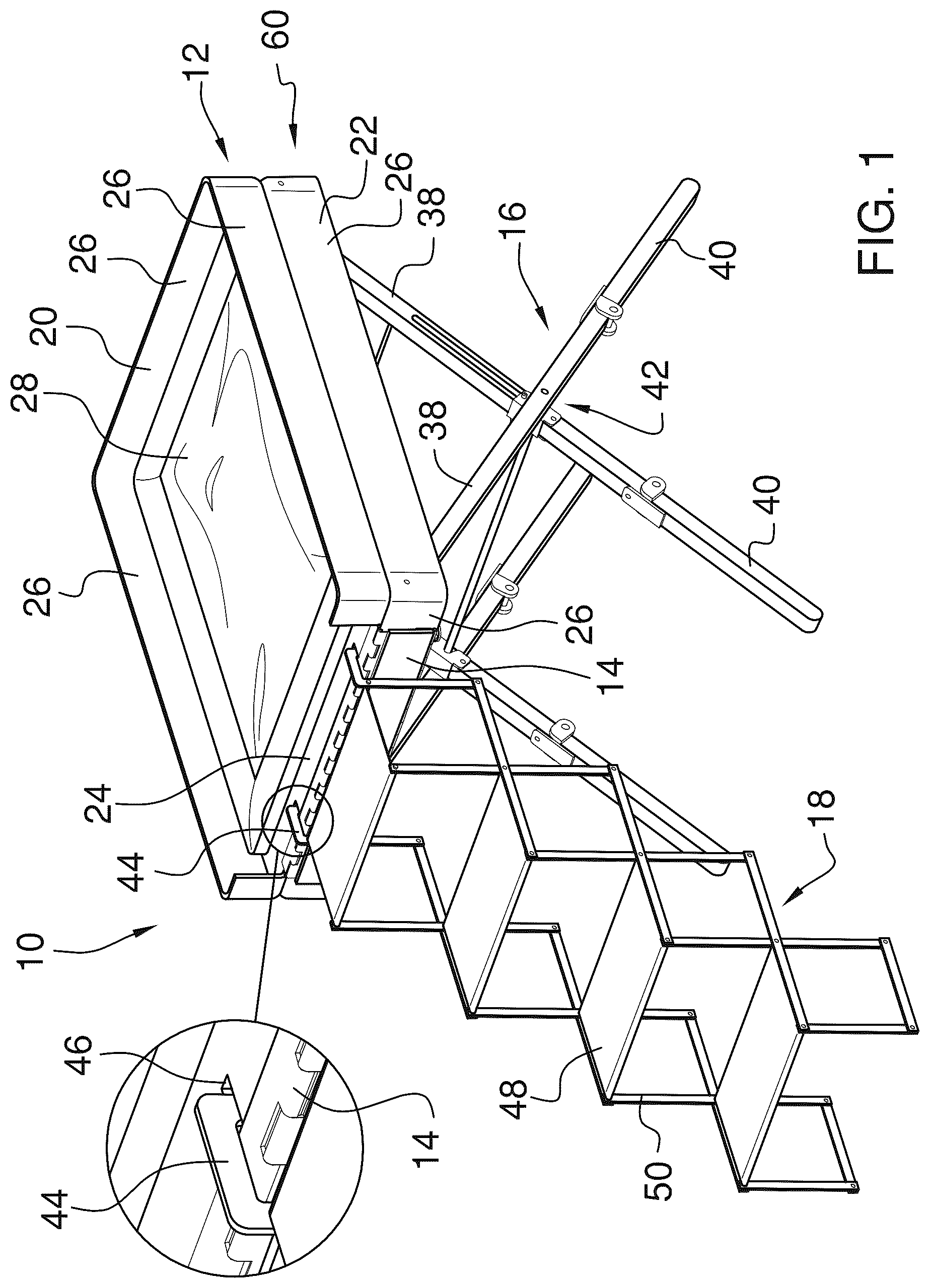 Patent US12426570 Figure 1 – Collapsible pet bed