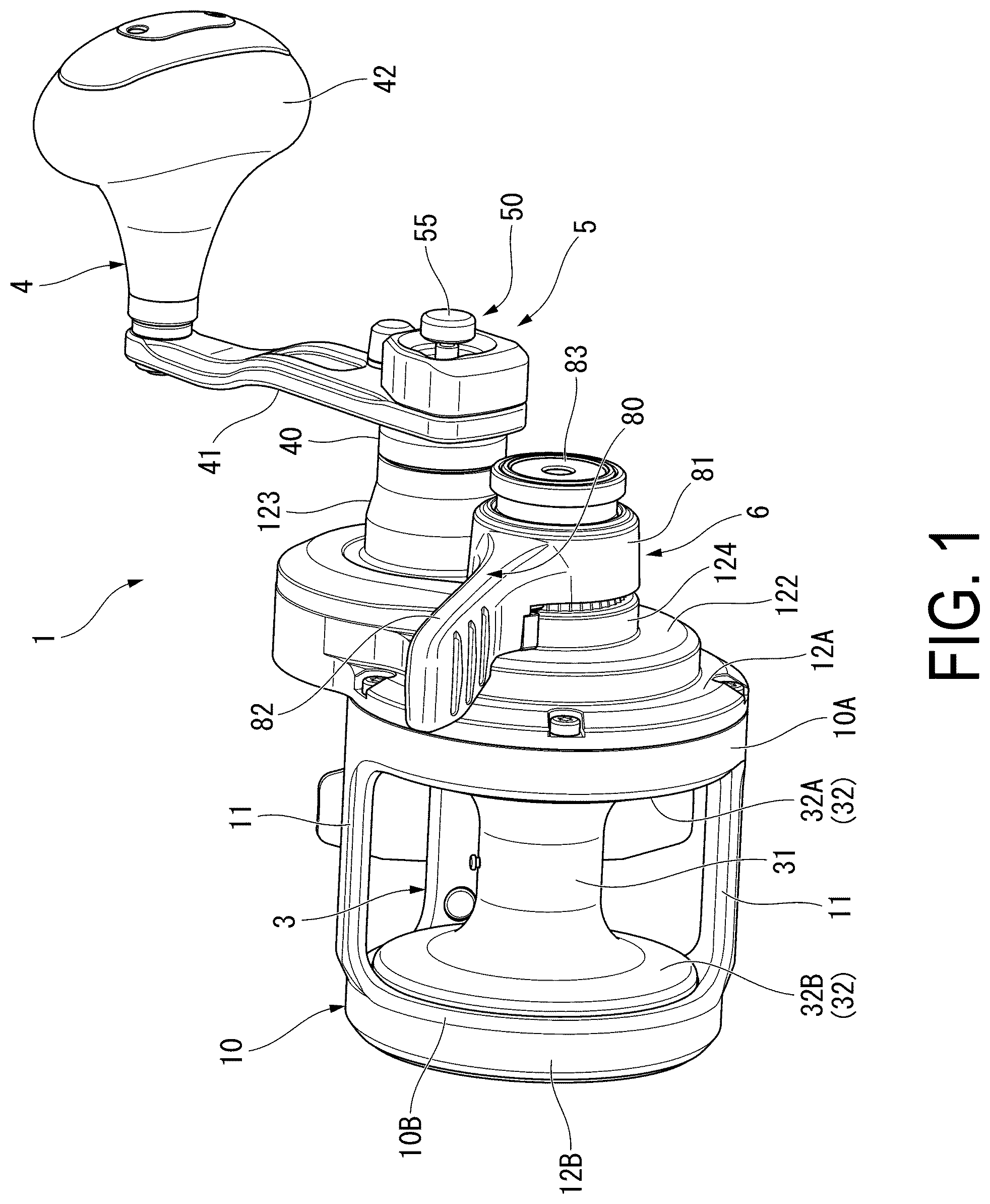 Patent US12426584 — Dual-bearing reel for fishing — Figure 1