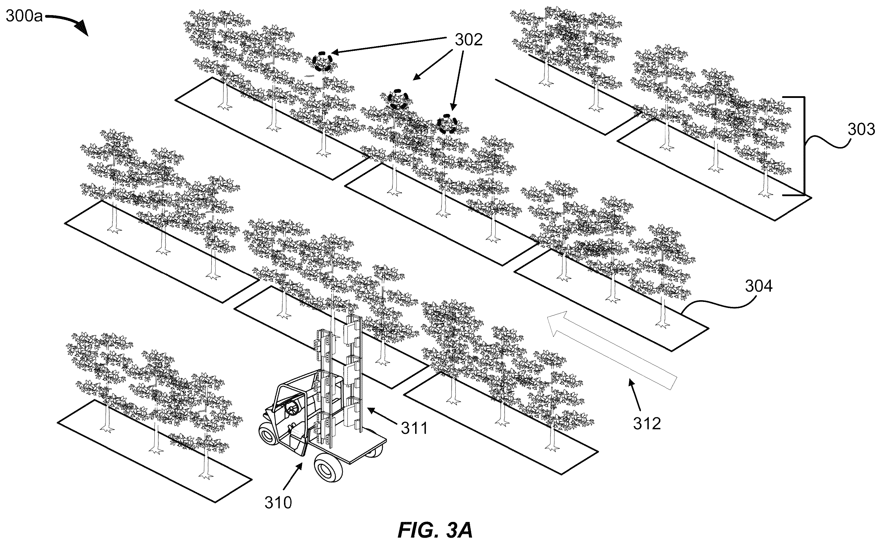 Patent US12426589 Figure 3 – Multiaction treatment of plants in an agricultural environment