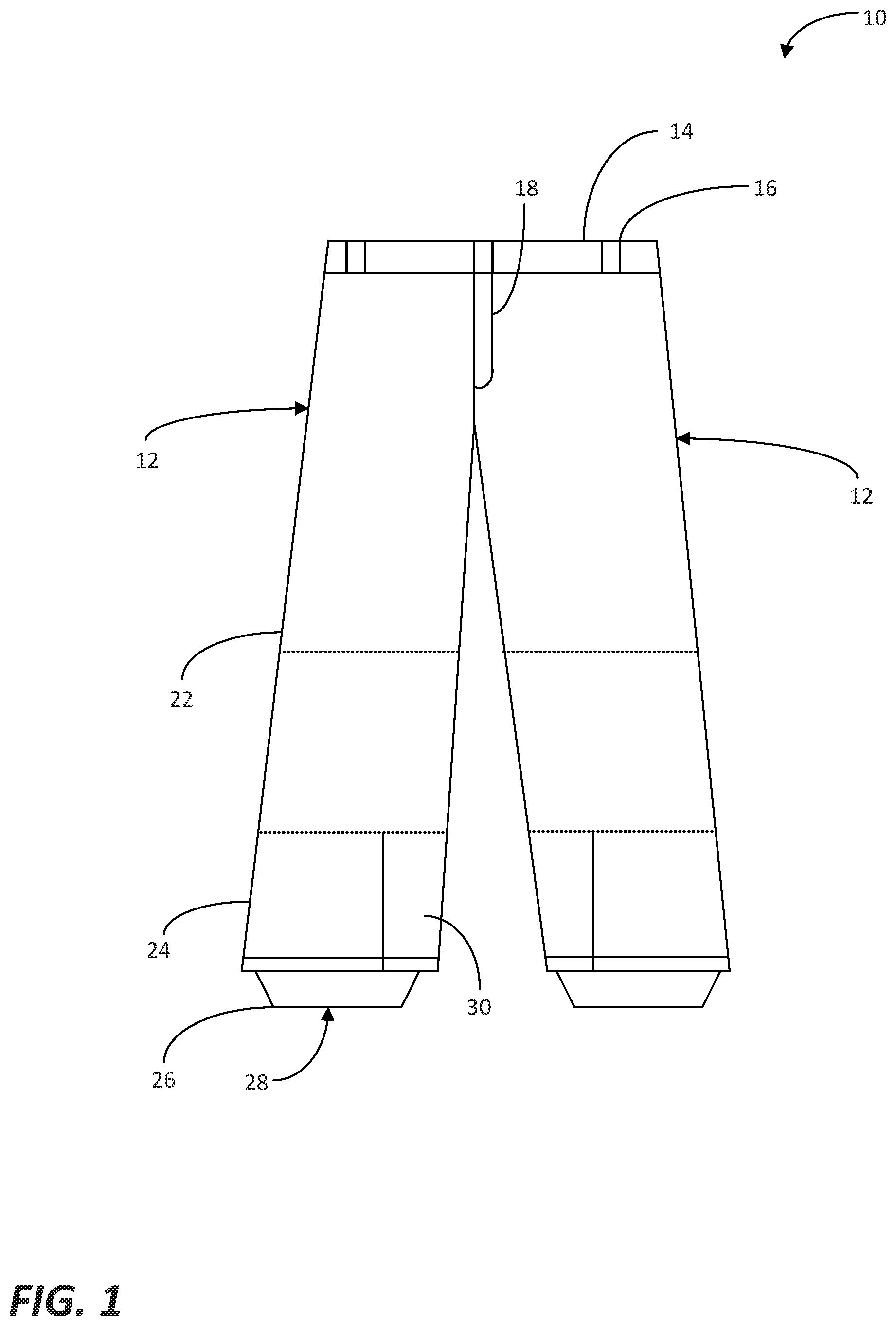 Patent US12426647 — Garment having replaceable portions — Figure 1