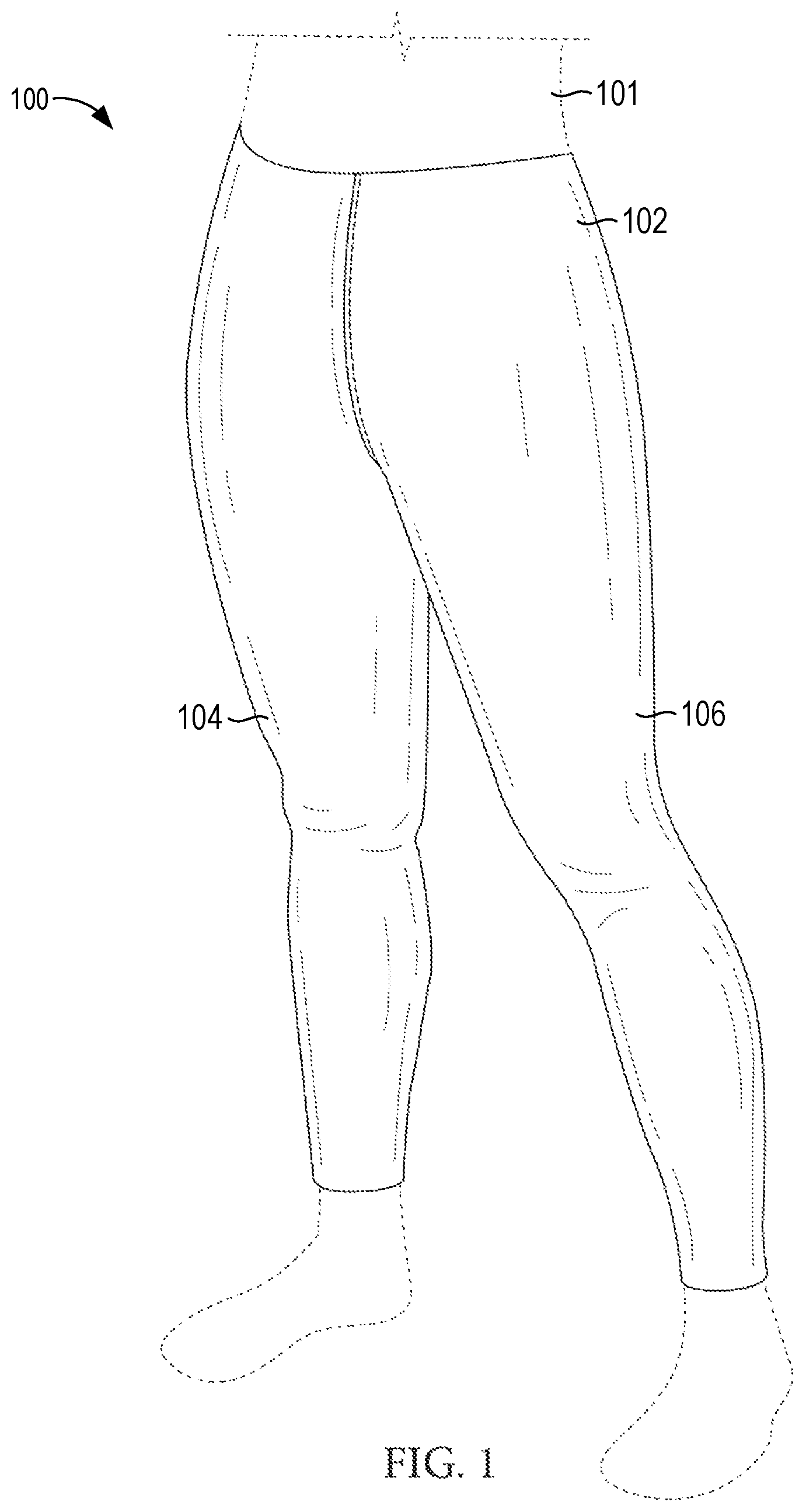 Patent US12426648 Figure 1 – Garment having a manipulable crotch area