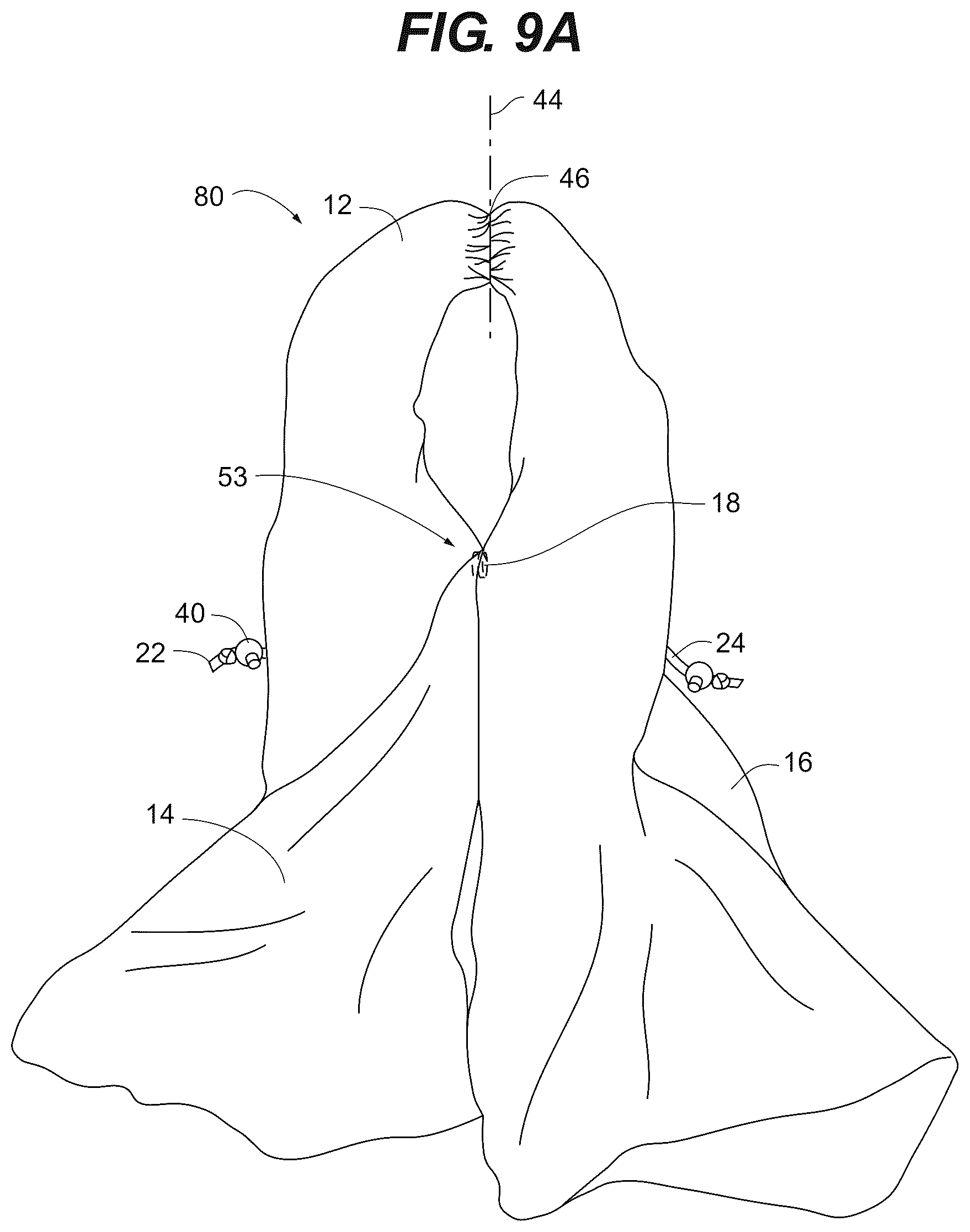 Patent US12426653 Figure 9 – Pre-configured scarf with built-in closure