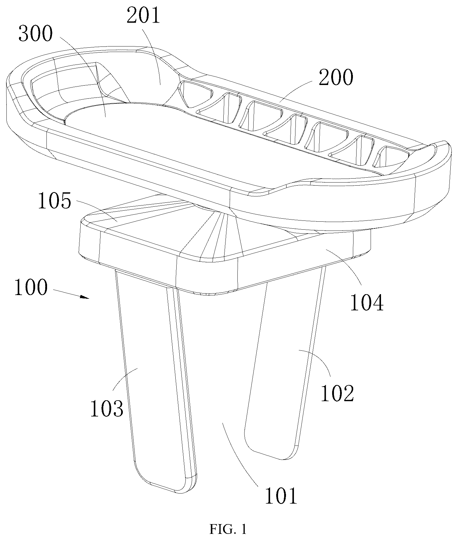 Patent US12426657 Figure 1 – Camera bracket