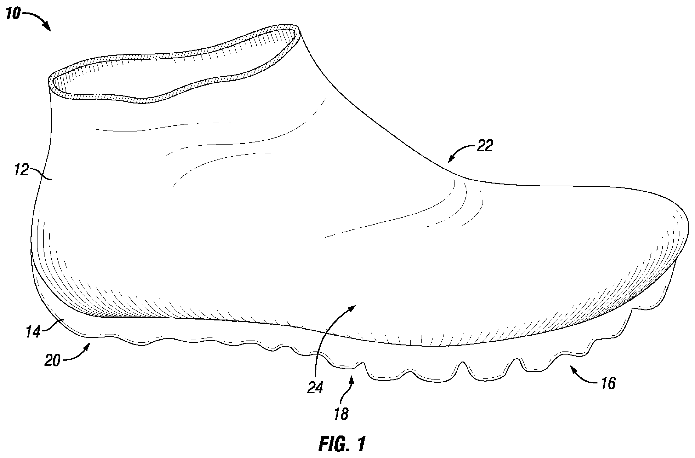 Patent US12426670 — Midsole structure of an article of footwear including mesh — Figure 1