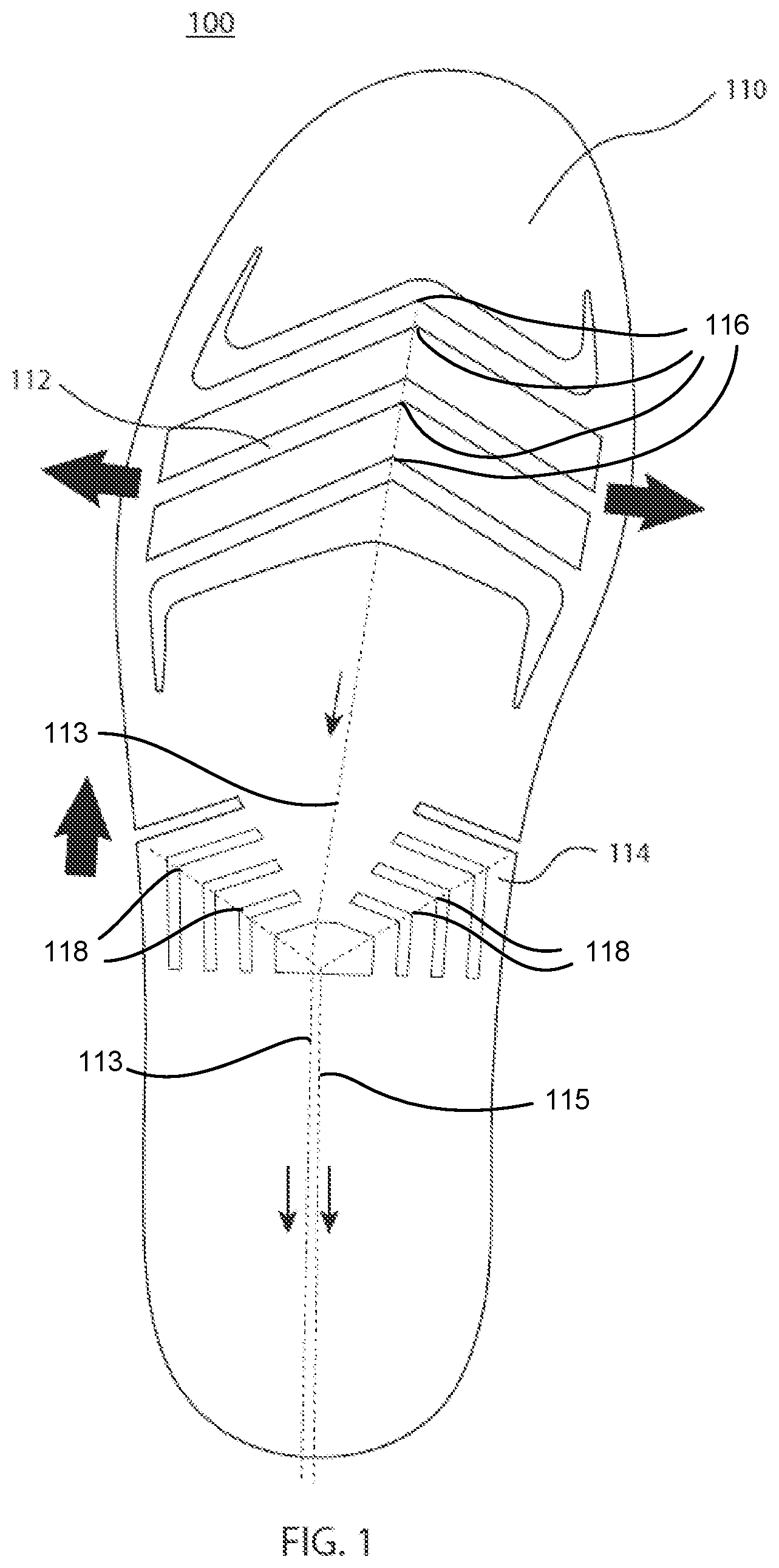 Patent US12426673 — Adjustable footwear having sole structure with interdependent parts — Figure 1
