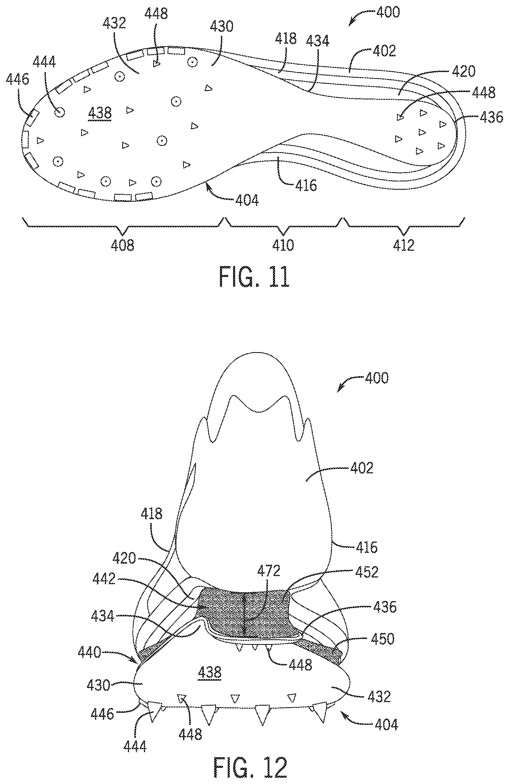 Patent US12426676 Figure 8 – Article of footwear having a sole plate