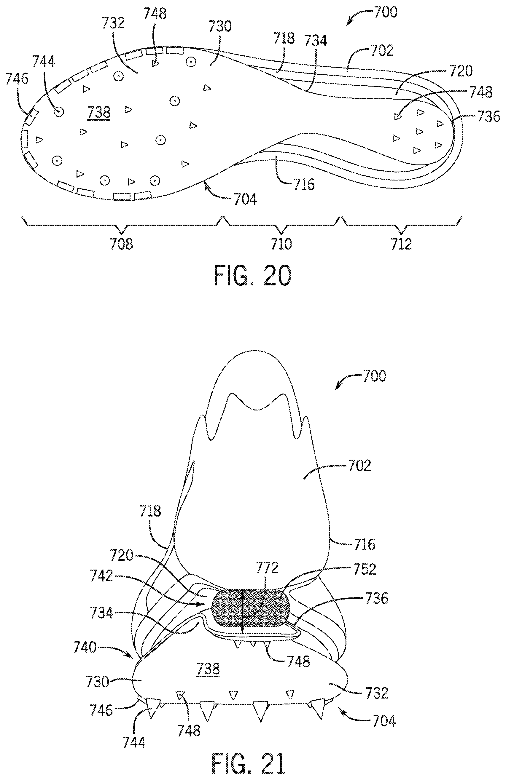 Patent US12426676 Figure 14 – Article of footwear having a sole plate
