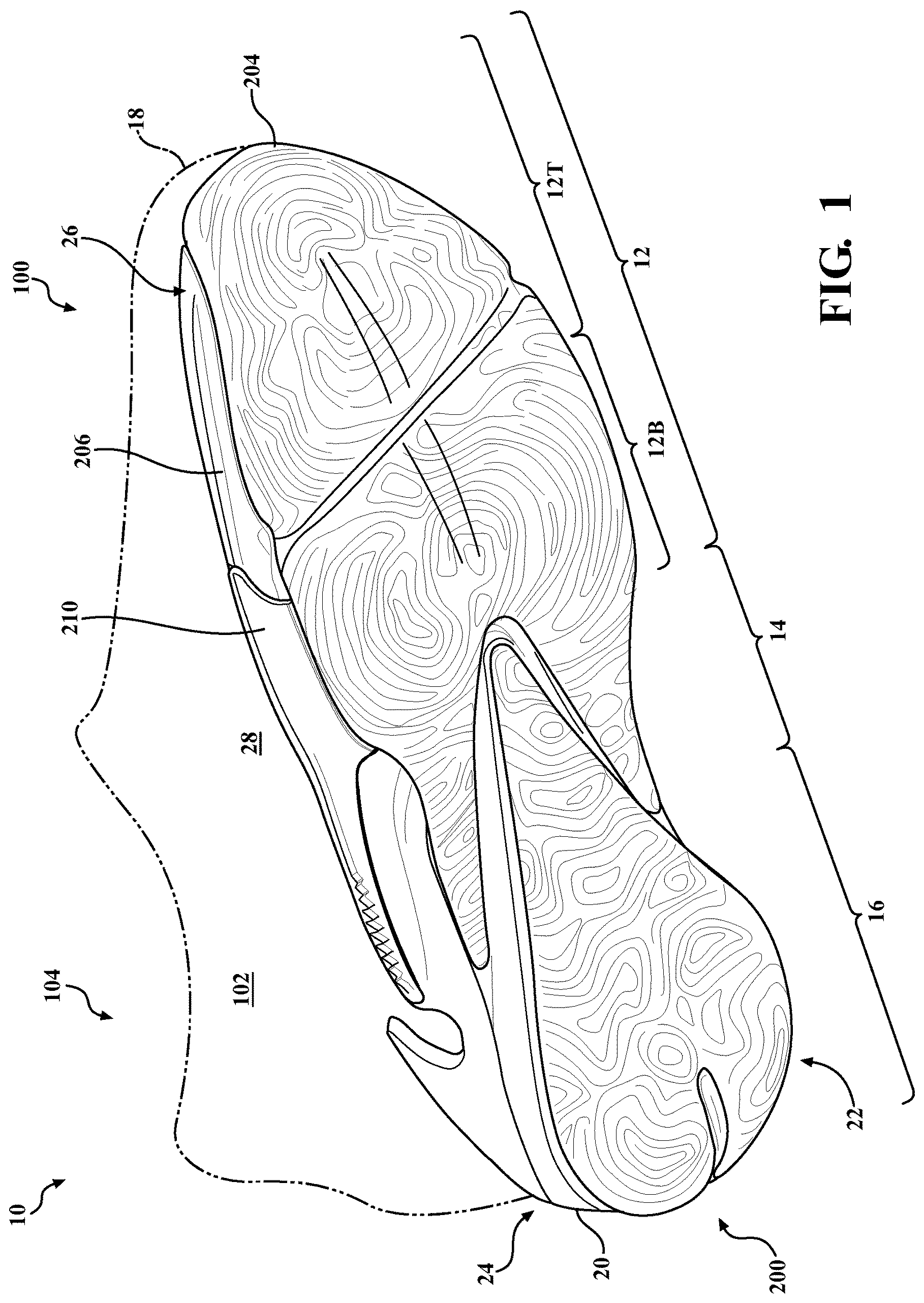 Patent US12426681 — Sole structure for article of footwear — Figure 1