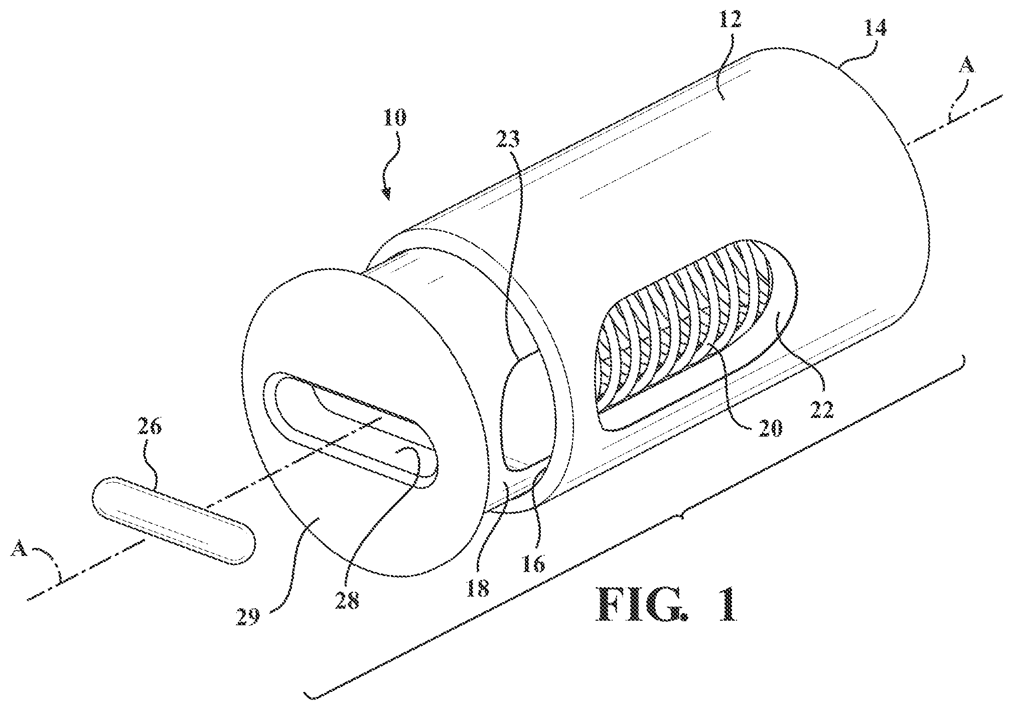 Patent US12426687 Figure 1 – Cord lock, webbing clip, webbing hardware or zipper pull including tritium