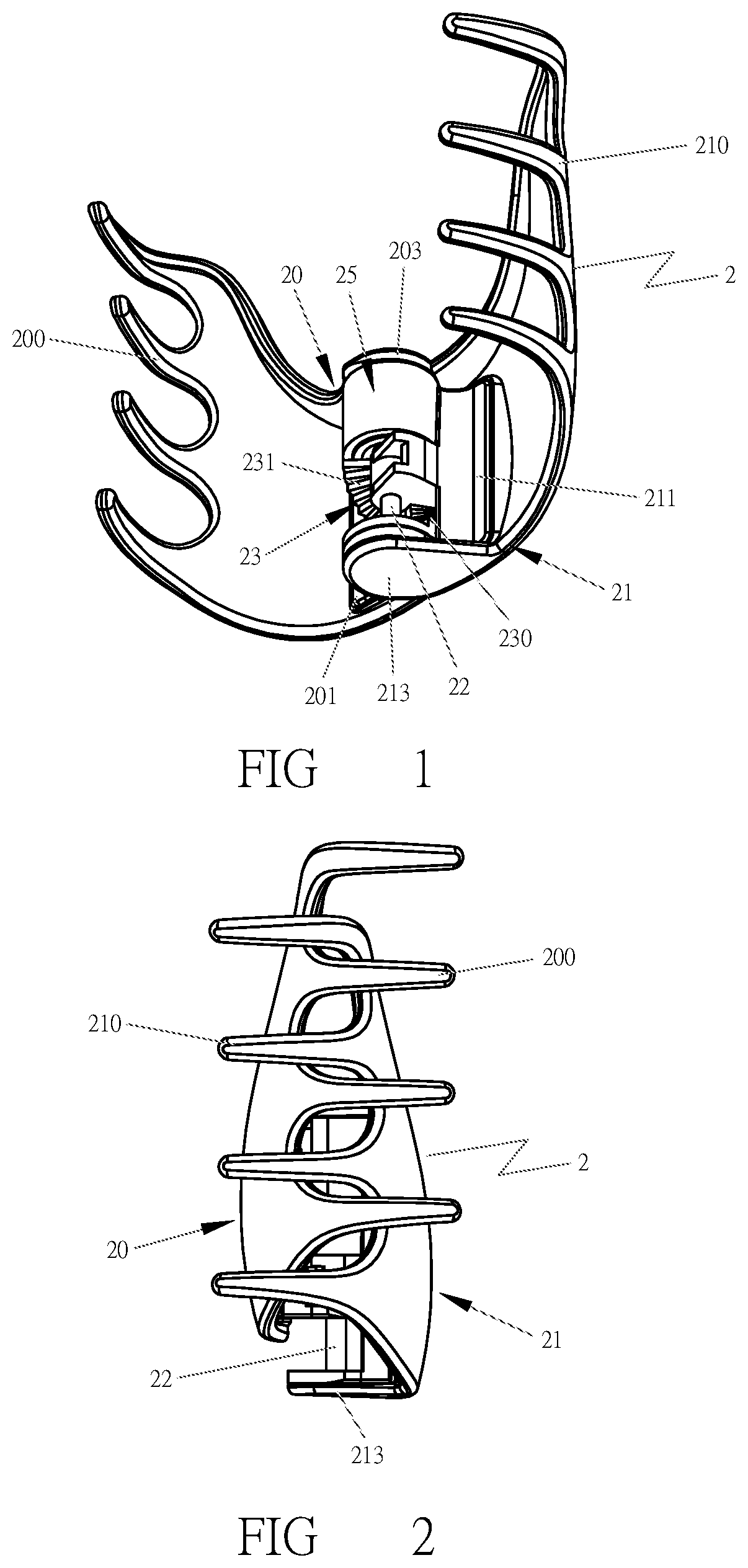 Patent US12426692 Figure 1 – Clamp with elastic opening function