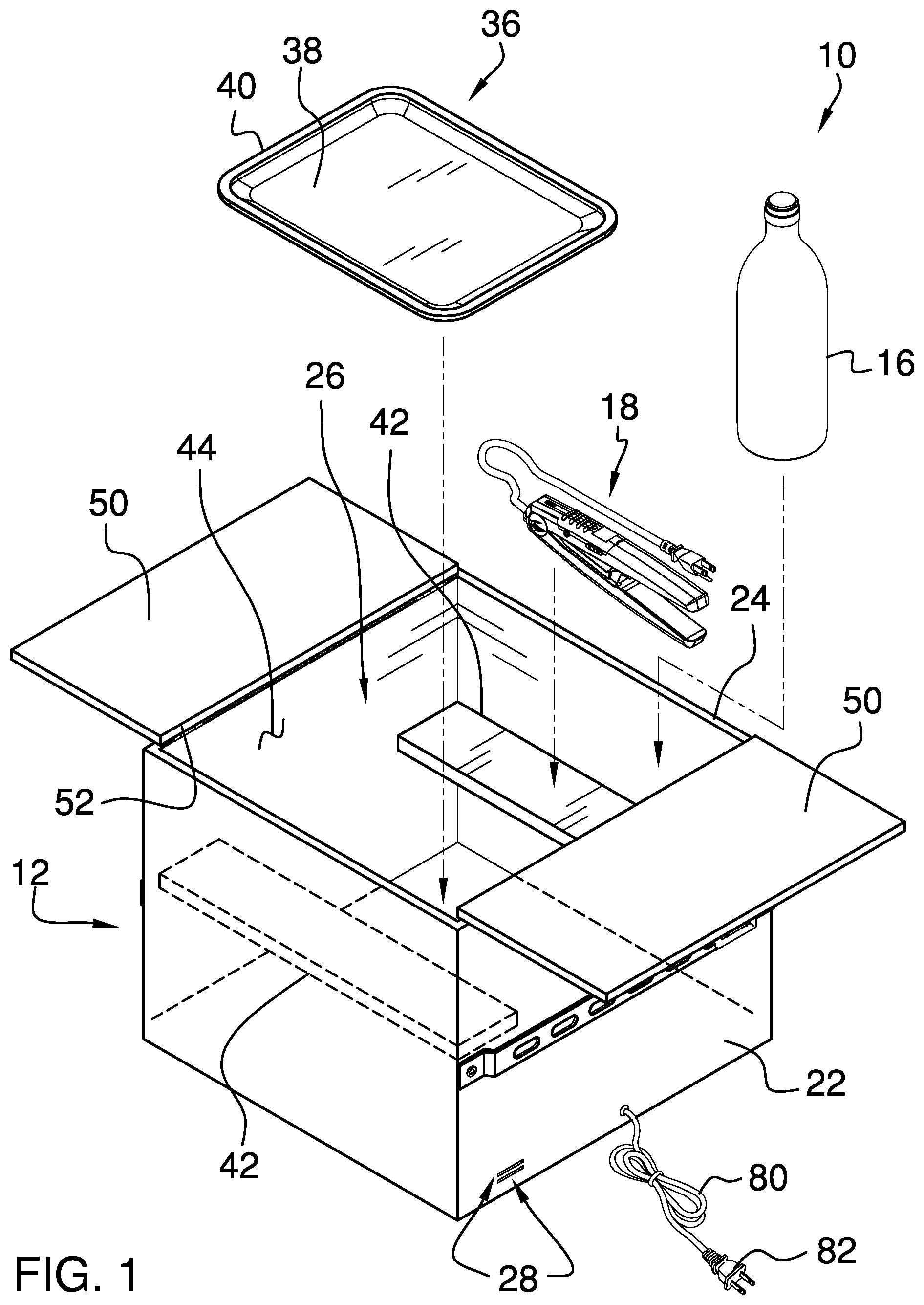 Patent US12426698 — Hair care products storage device — Figure 1