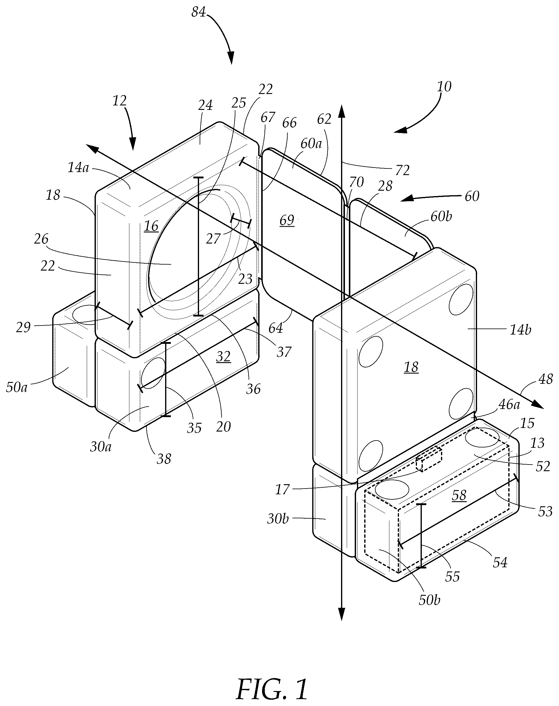 Patent US12426732 Figure 1 – Reconfigurable neck pillow apparatus
