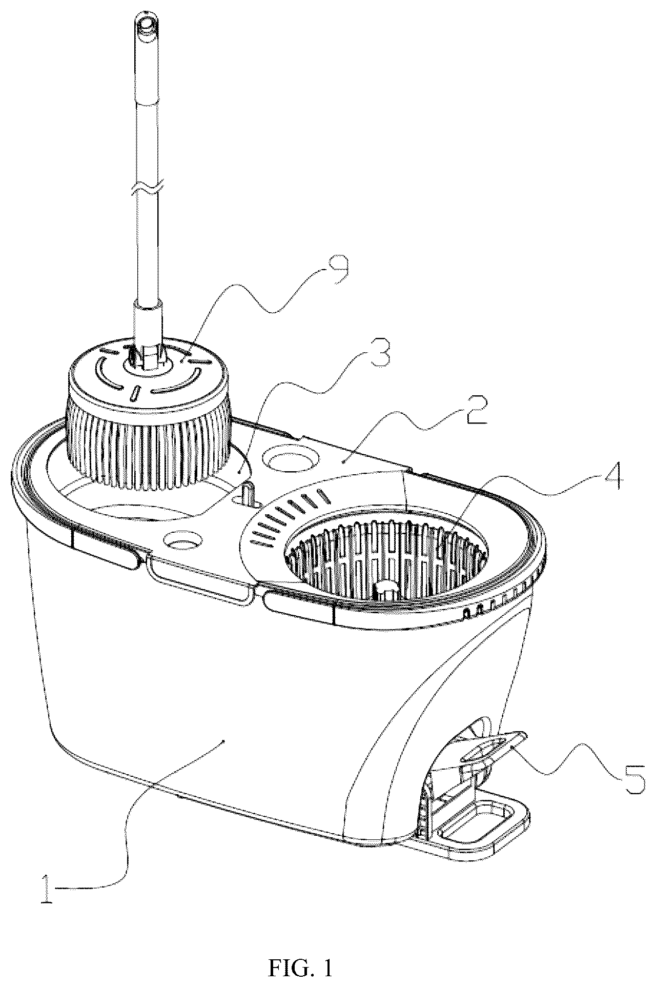 Patent US12426765 — Mop bucket with clean and dirty water separation — Figure 1