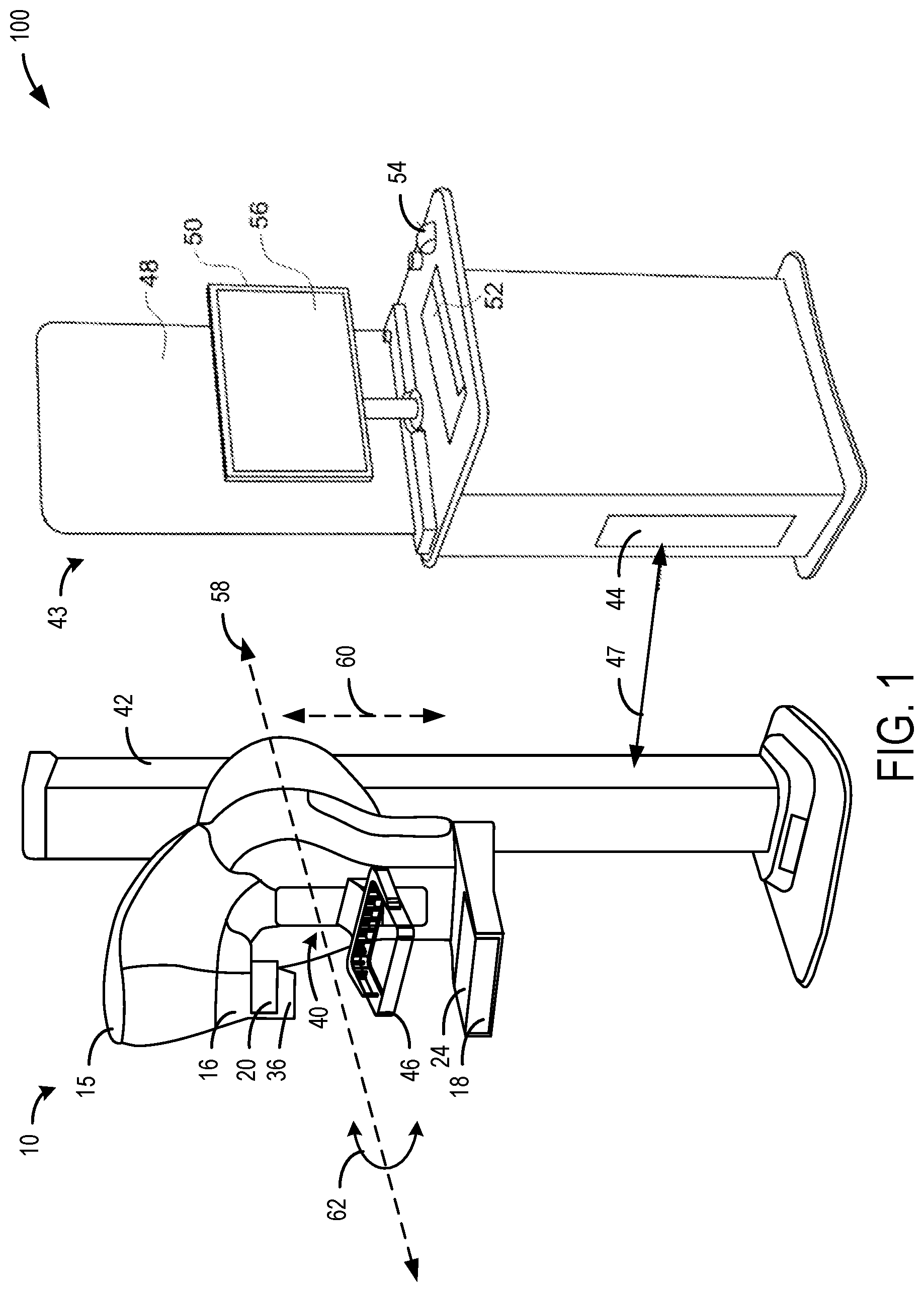 Patent US12426842 — Methods and systems for flexible paddle for use with a mammography system — Figure 1
