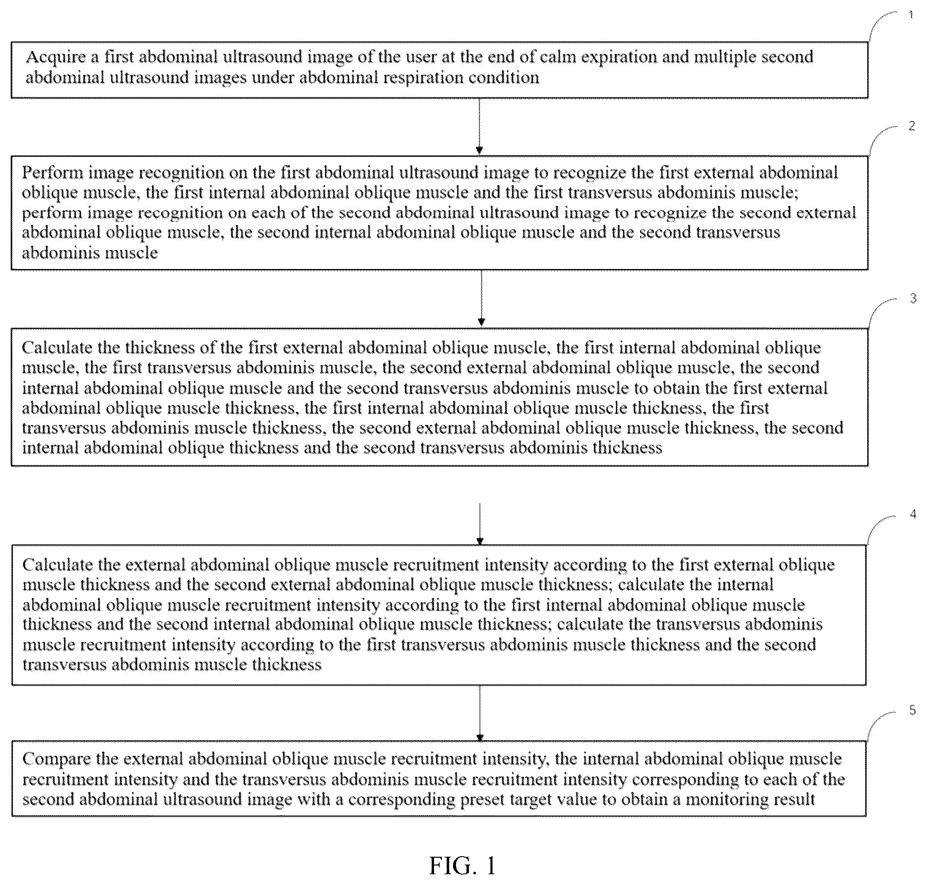 Patent US12426851 — Method, system, apparatus and medium for monitoring abdominal respiration based on ultrasound image — Figure 1