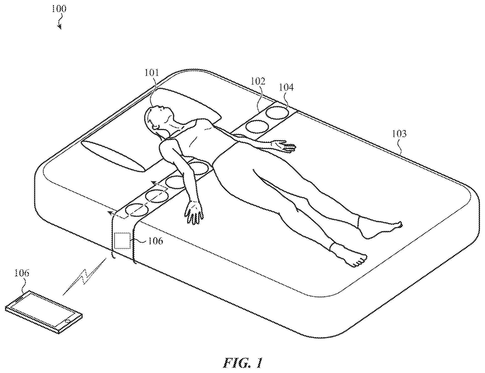 Patent US12426858 — In-bed temperature array for menstrual cycle tracking — Figure 1