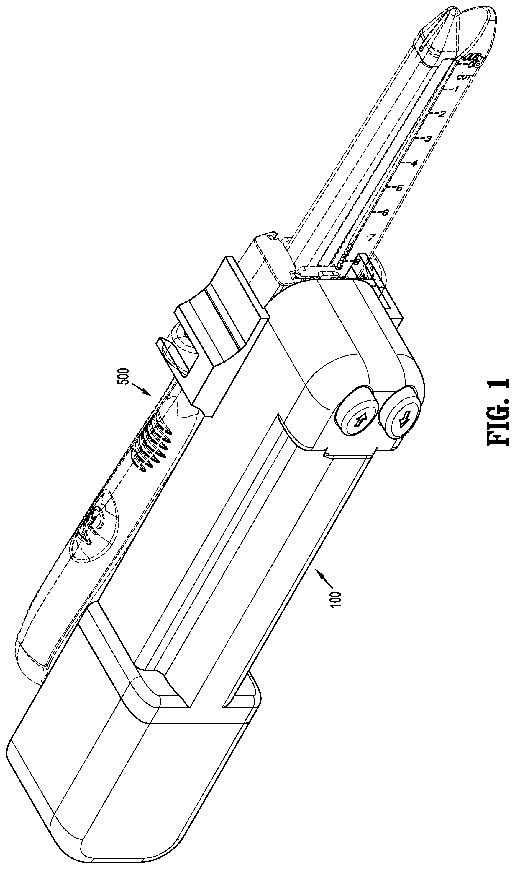 Patent US12426881 — Powered actuation assist for an open linear stapling device — Figure 1