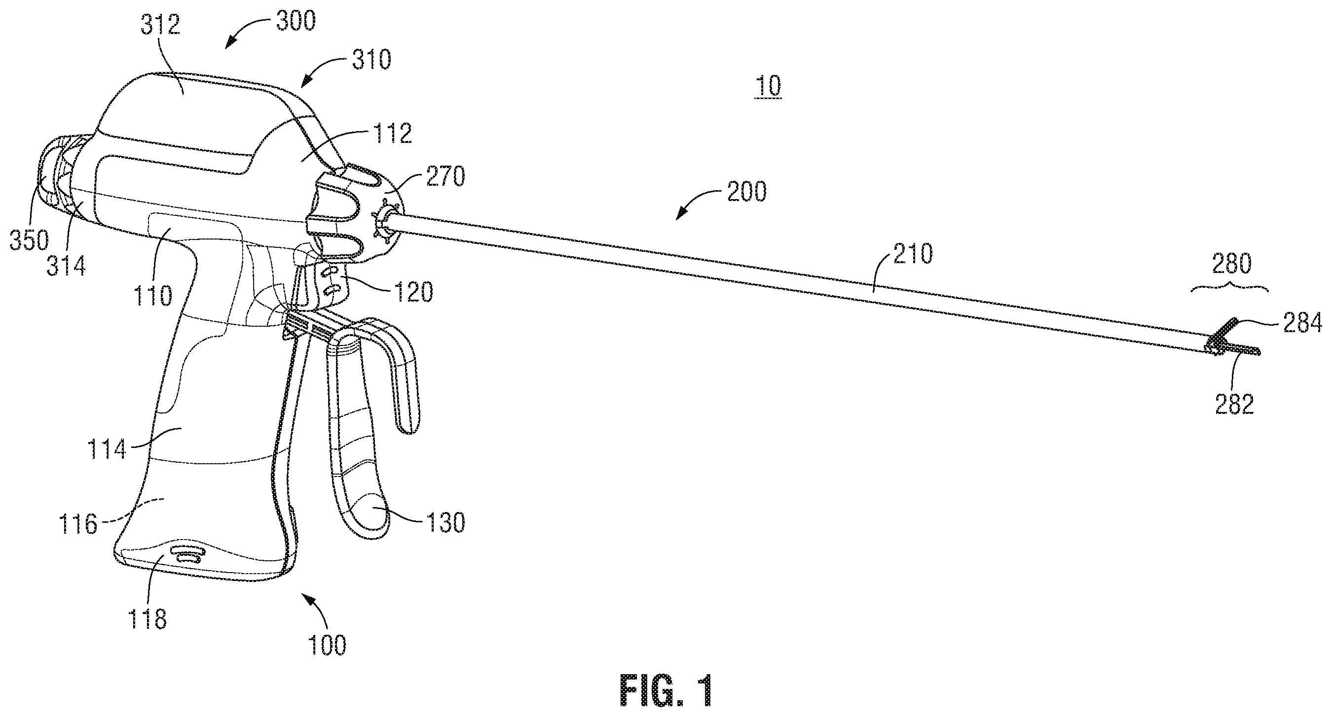 Patent US12426909 — Ultrasonic transducer assembly and ultrasonic surgical instrument incorporating the same — Figure 1