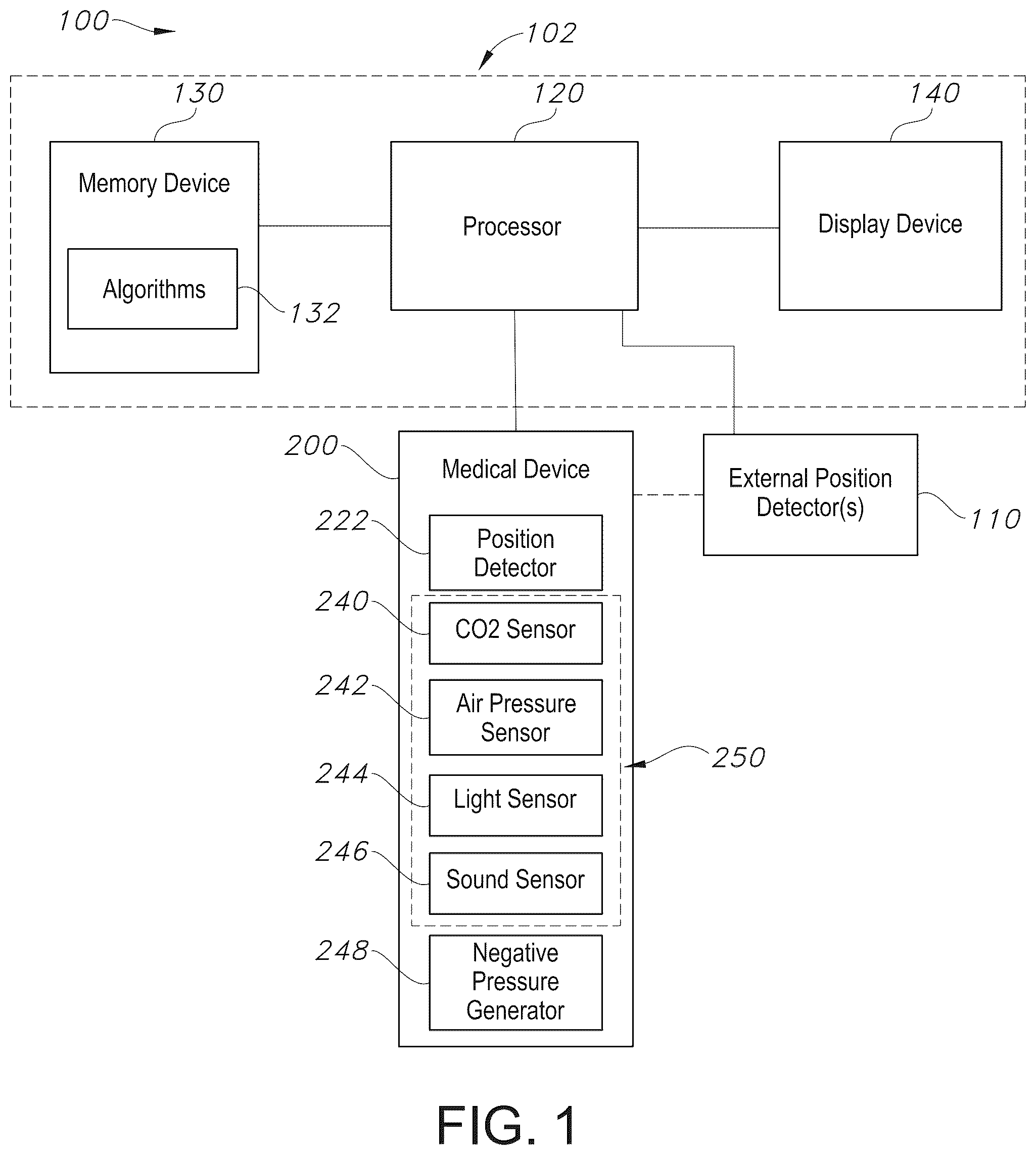 Patent US12426960 — Medical device position notification system — Figure 1