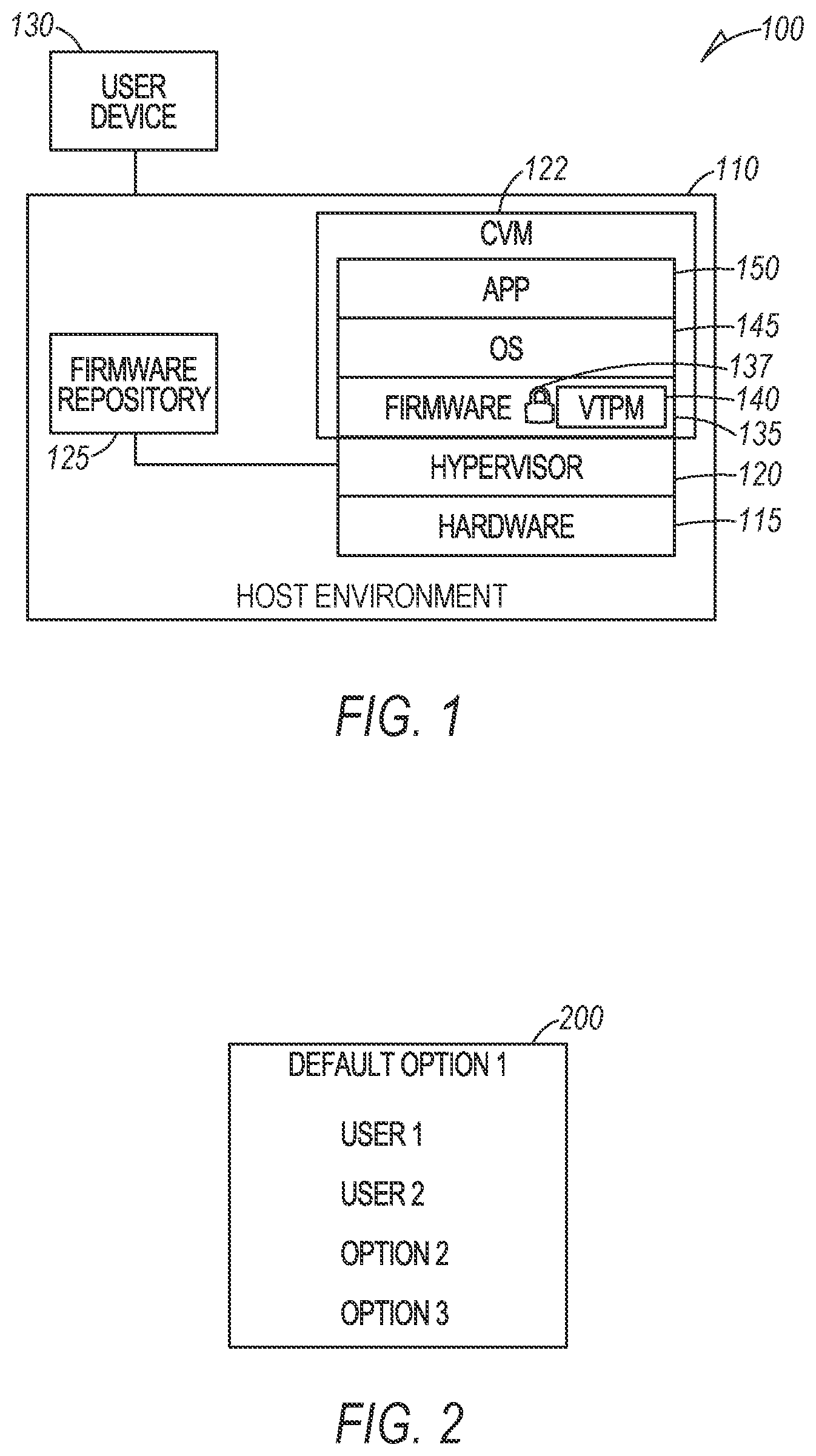Patent US12430160 — User-controlled firmware for hosted virtual machines — Figure 1