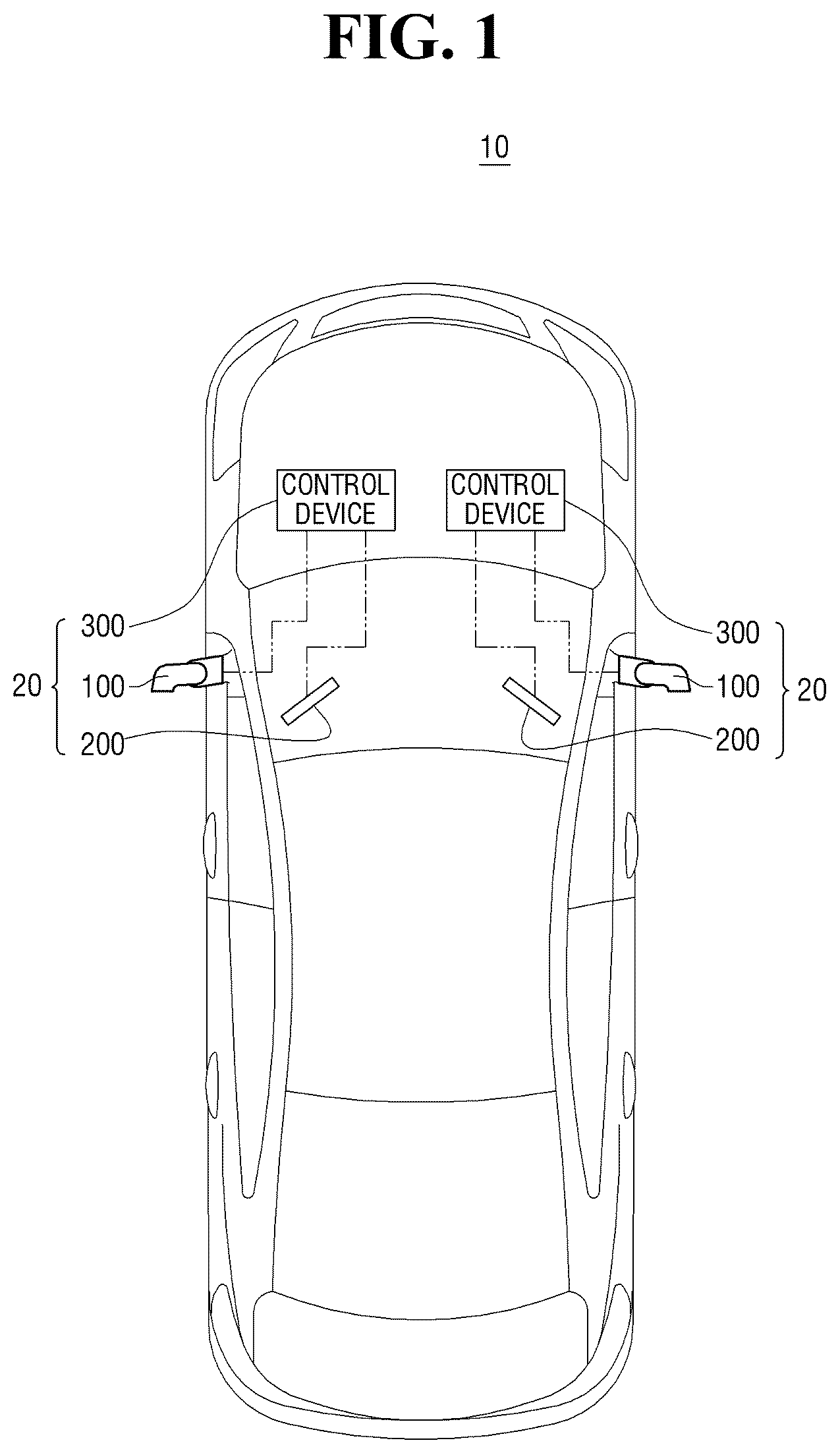 Patent US12430801 — Camera calibration for a digitial side mirror system — Figure 1