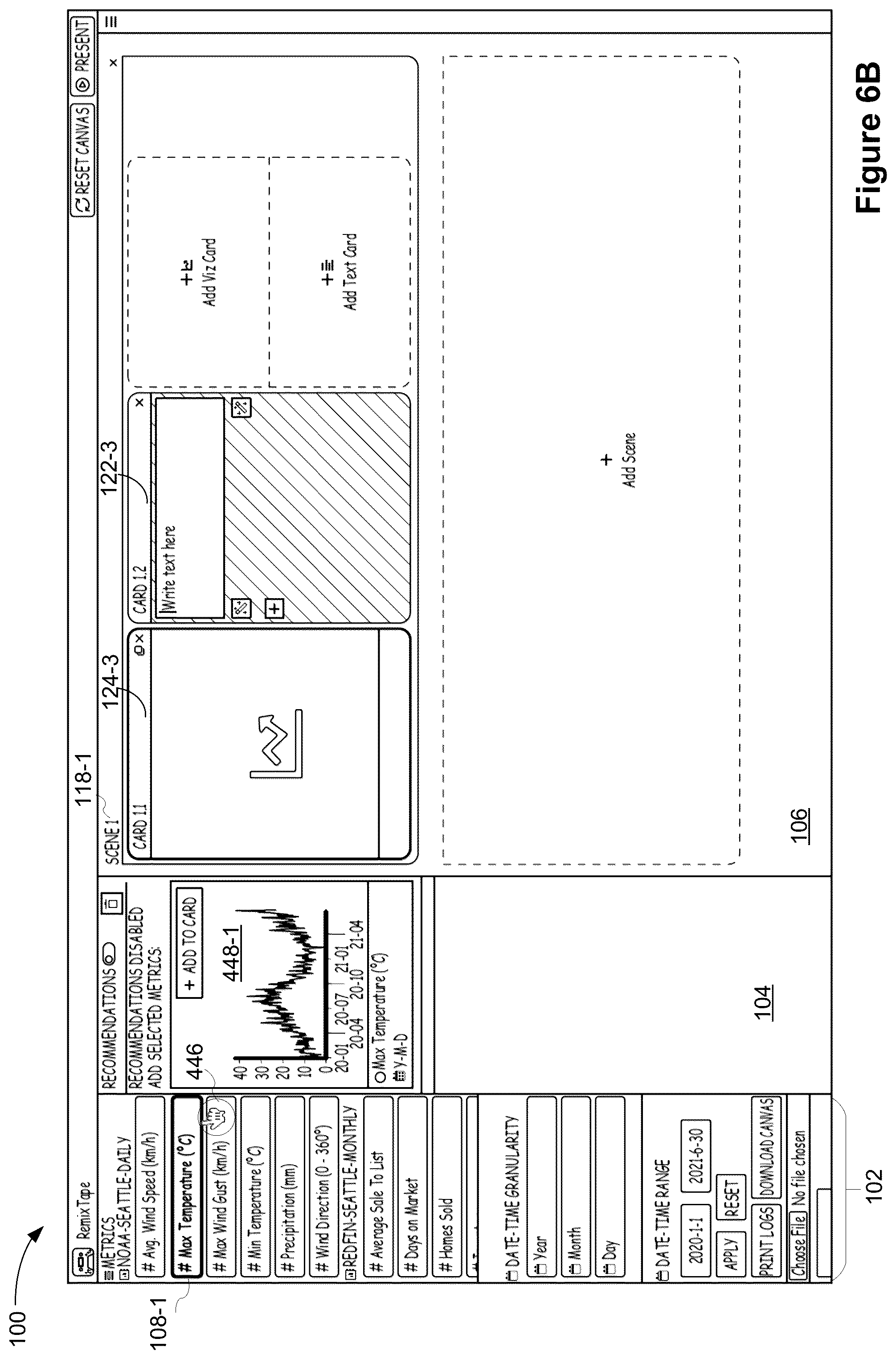Patent US12430828 Figure 19 – User interface for presenting time series metrics