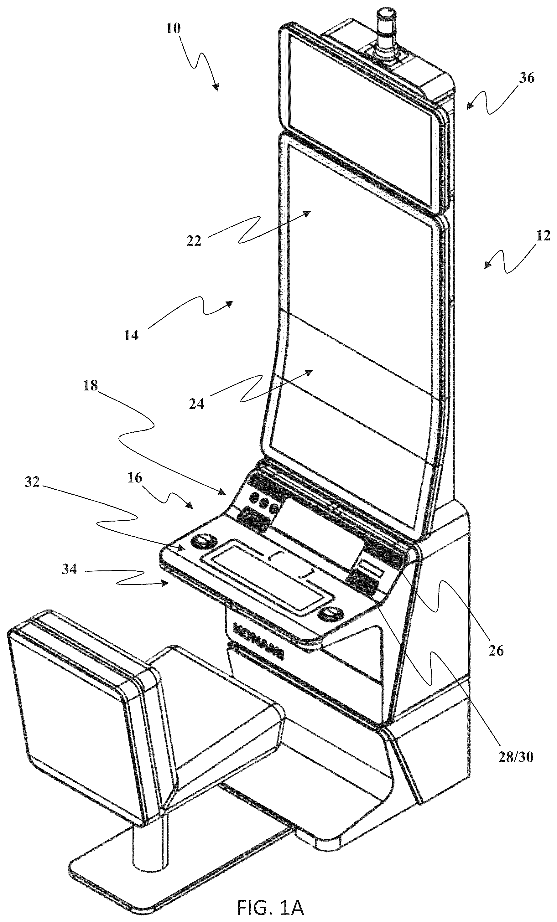 Patent US12430980 — Gaming machine and control method for operating gaming machines to display computer animated reel games — Figure 1