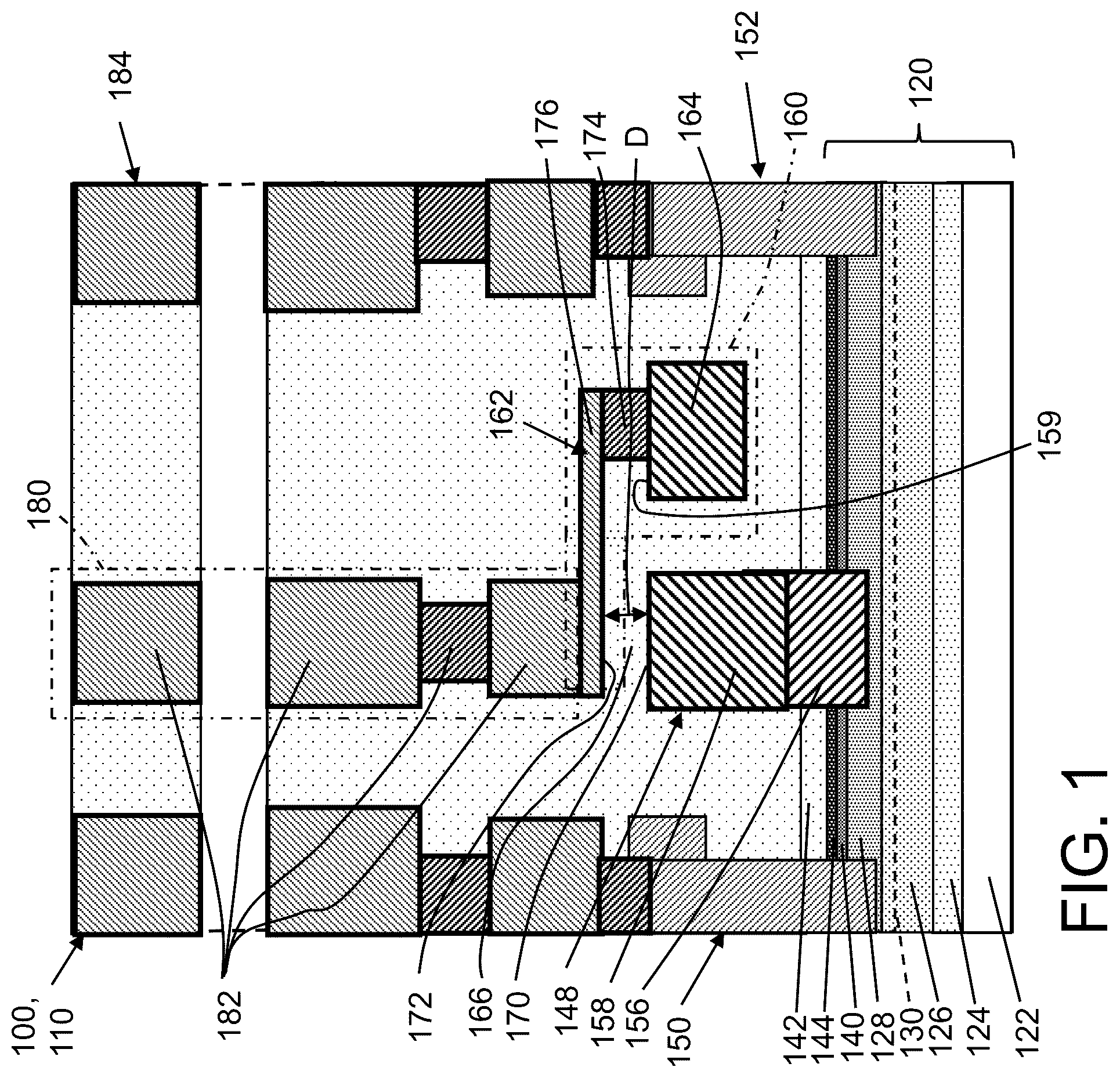 Patent US12433000 — Field plate structure to reduce self-heating in transistor and related method — Figure 1
