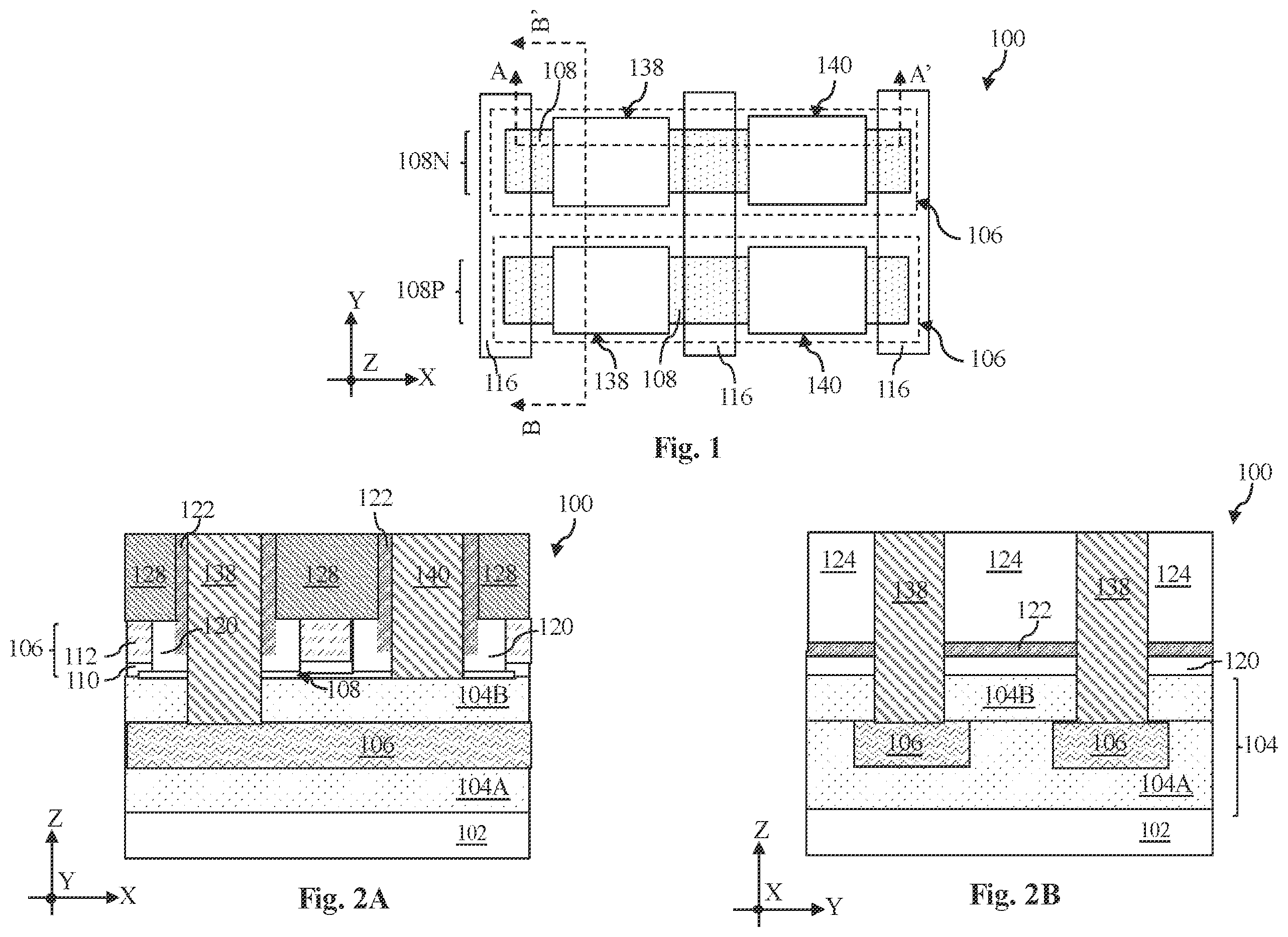 Patent US12433003 — 2D-channel transistor structure with asymmetric substrate contacts — Figure 1