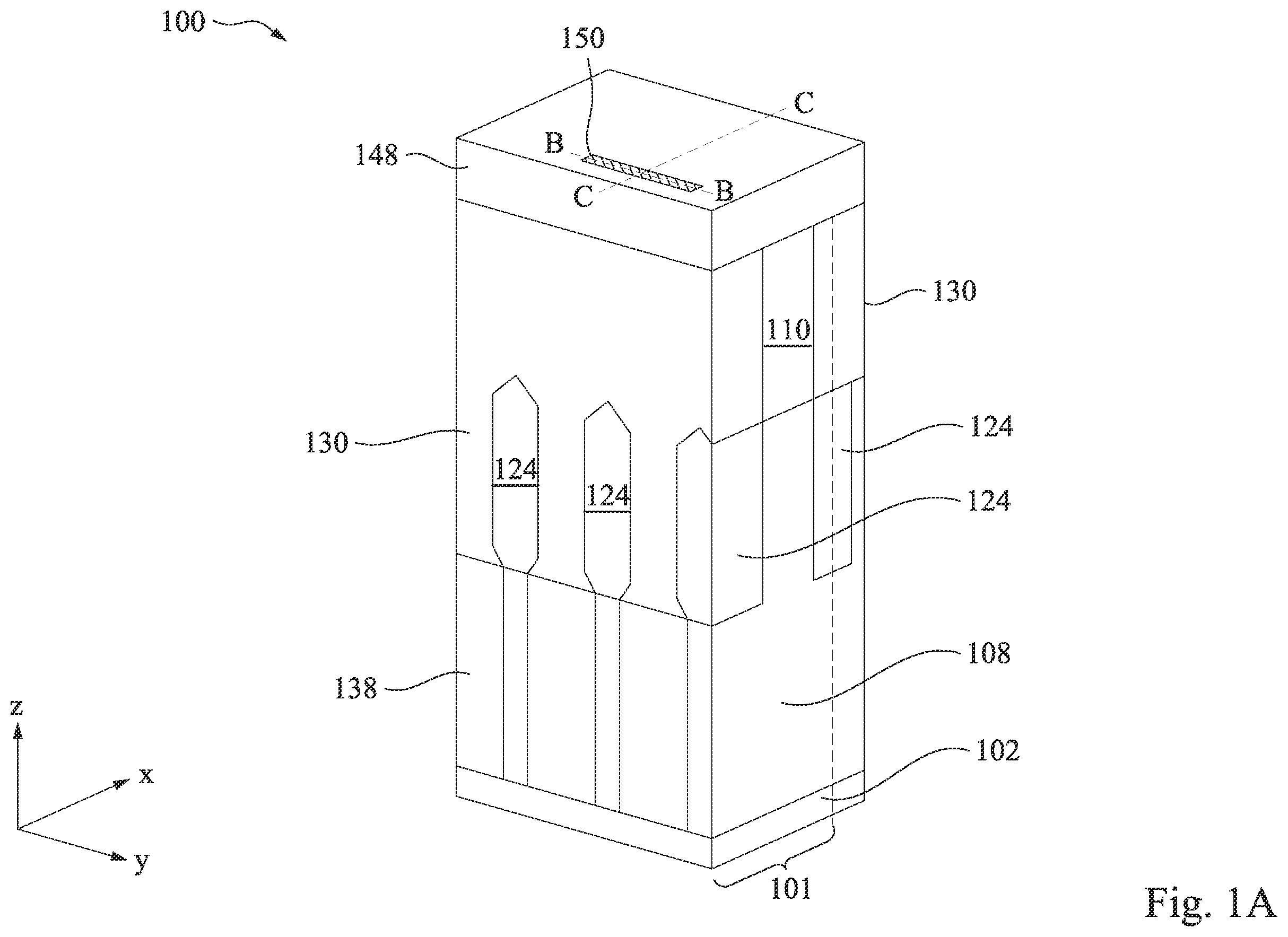 Patent US12433010 — Source/drain structure for semiconductor fin field effect transistor (finFET) device having graded germanium — Figure 1