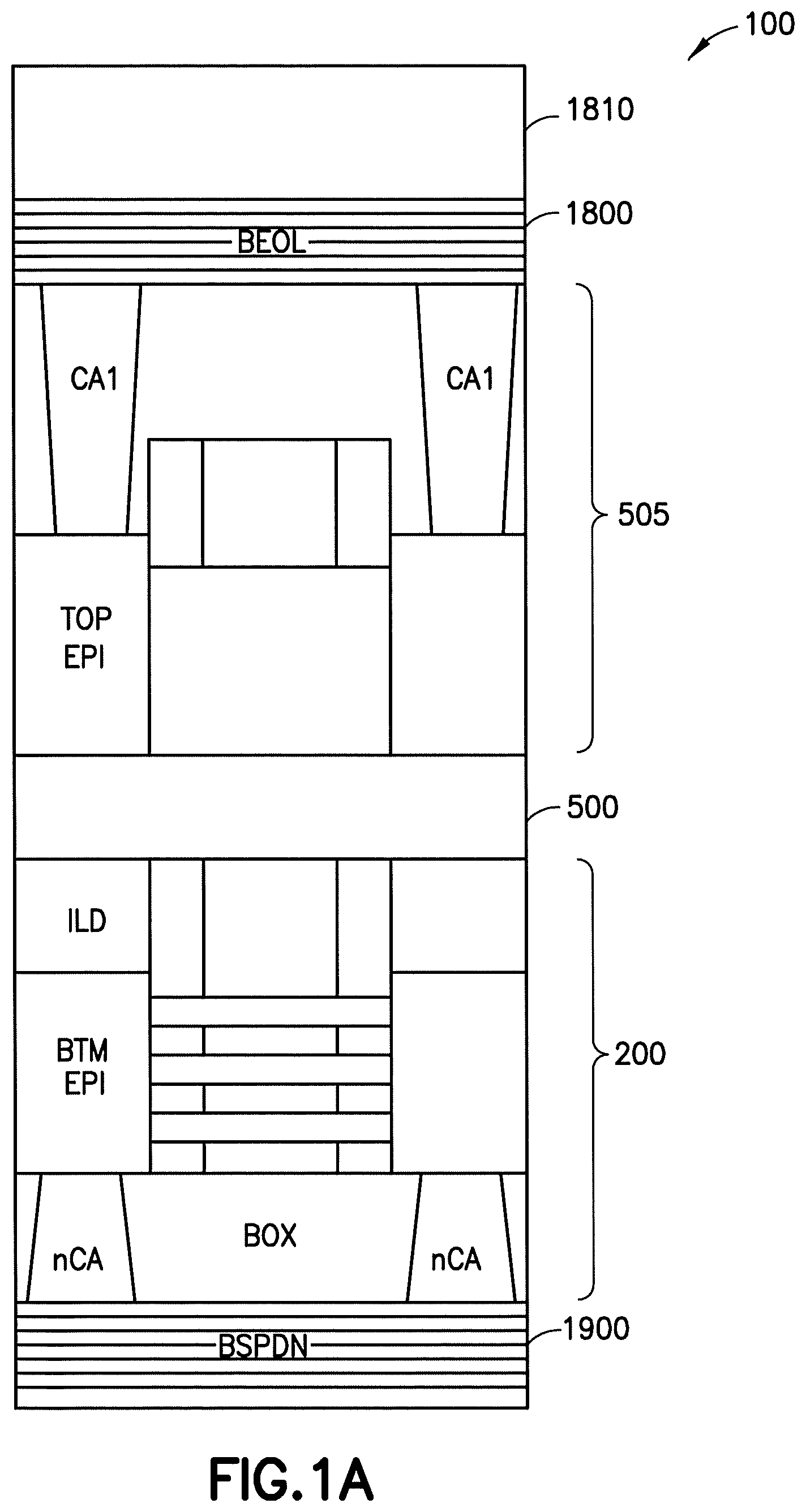 Patent US12433020 — Multi-VT solution for replacement metal gate bonded stacked FET — Figure 1