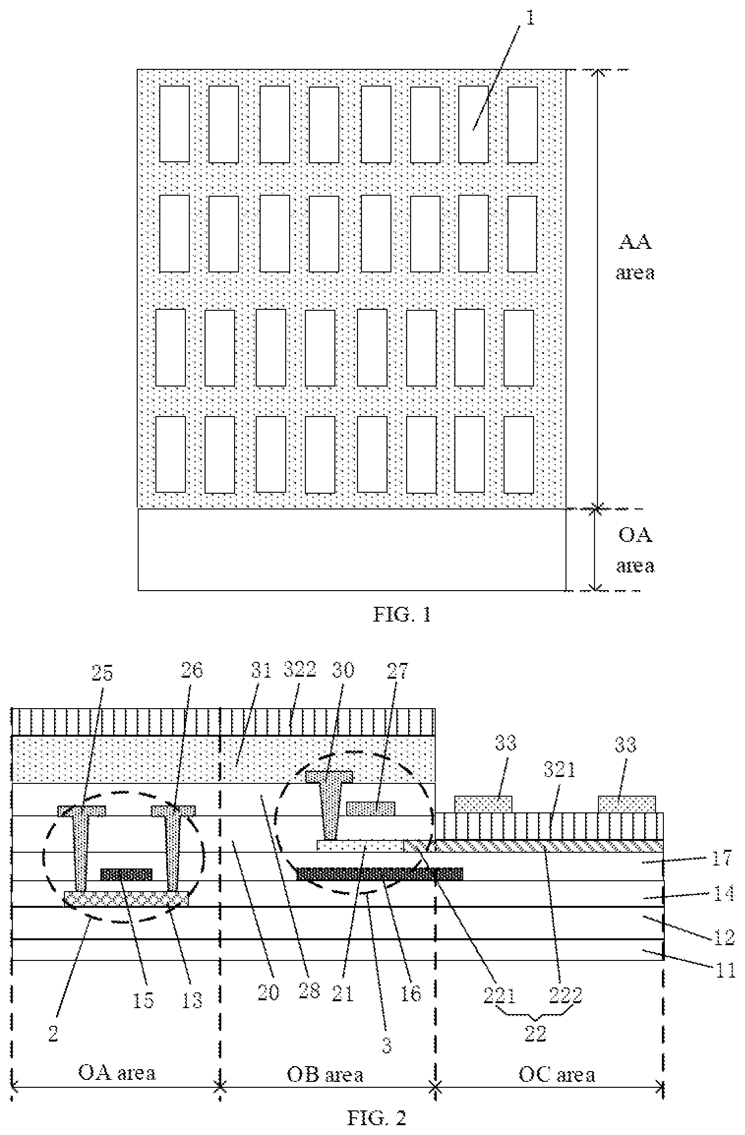 Patent US12433028 — Array substrate and manufacturing method for the same, display panel — Figure 1