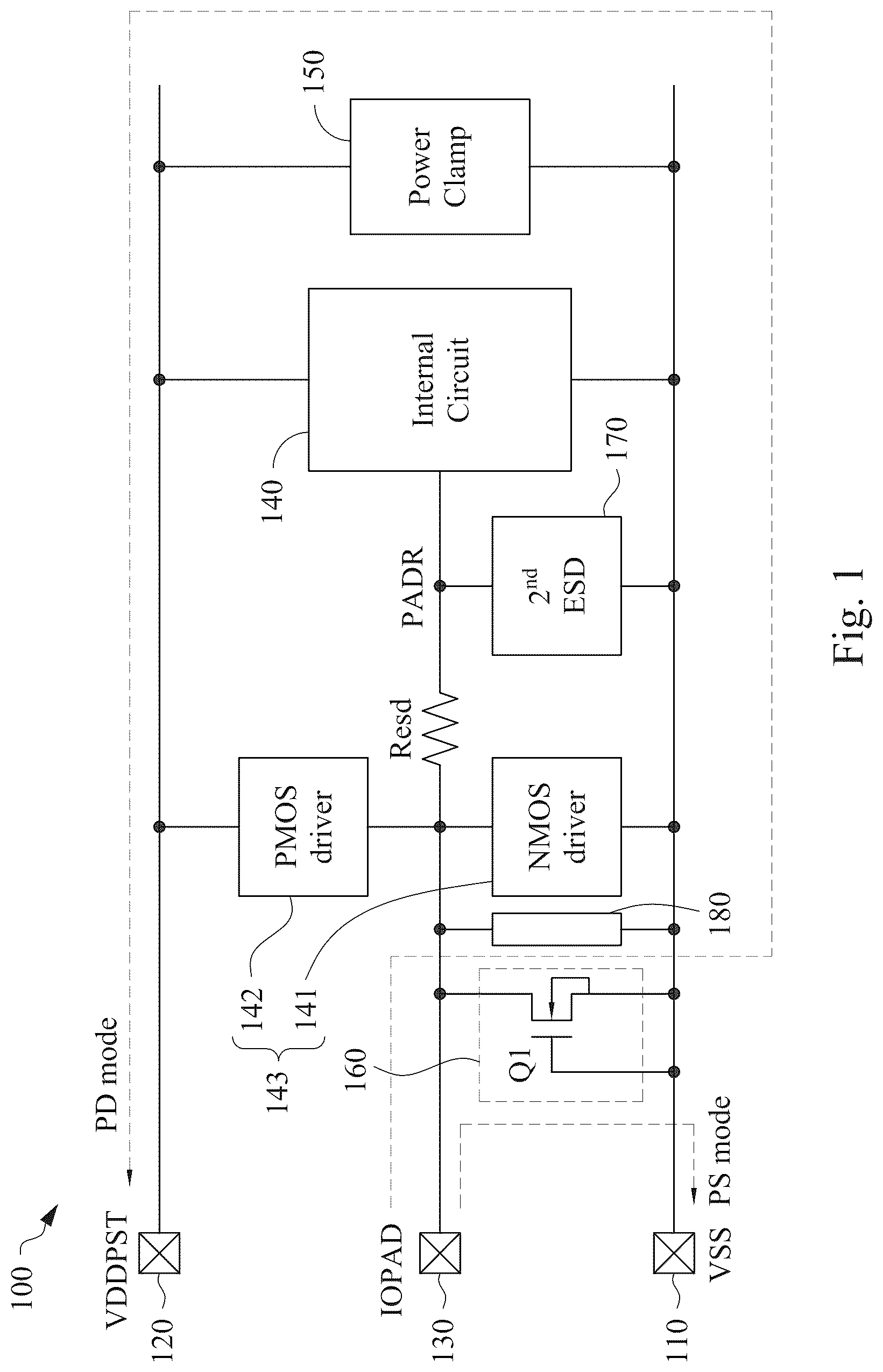 Patent US12433034 — Integrated circuit device and method for ESD protection — Figure 1