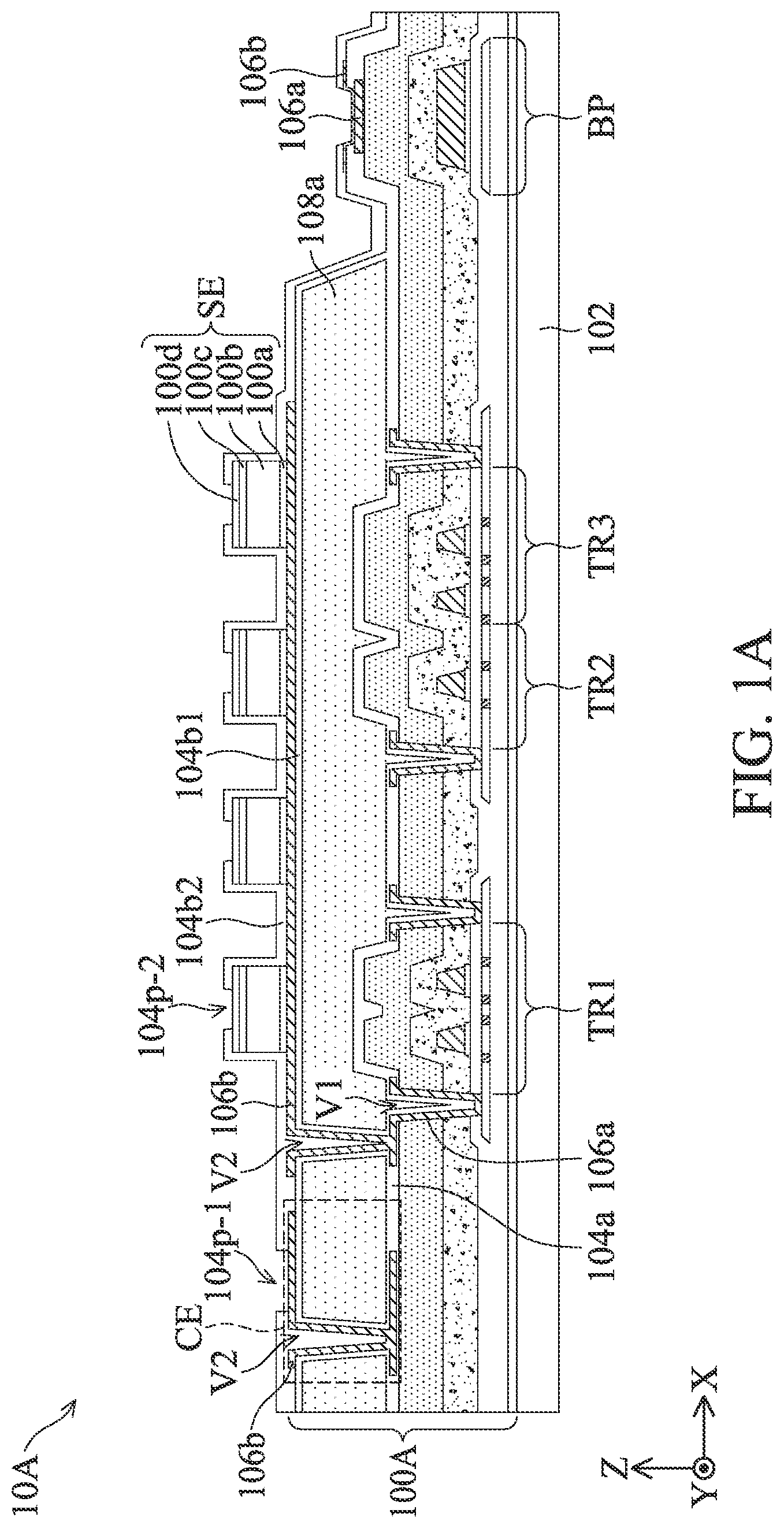 Patent US12433045 — Sensing device, method of manufacturing sensing device and electronic device — Figure 1