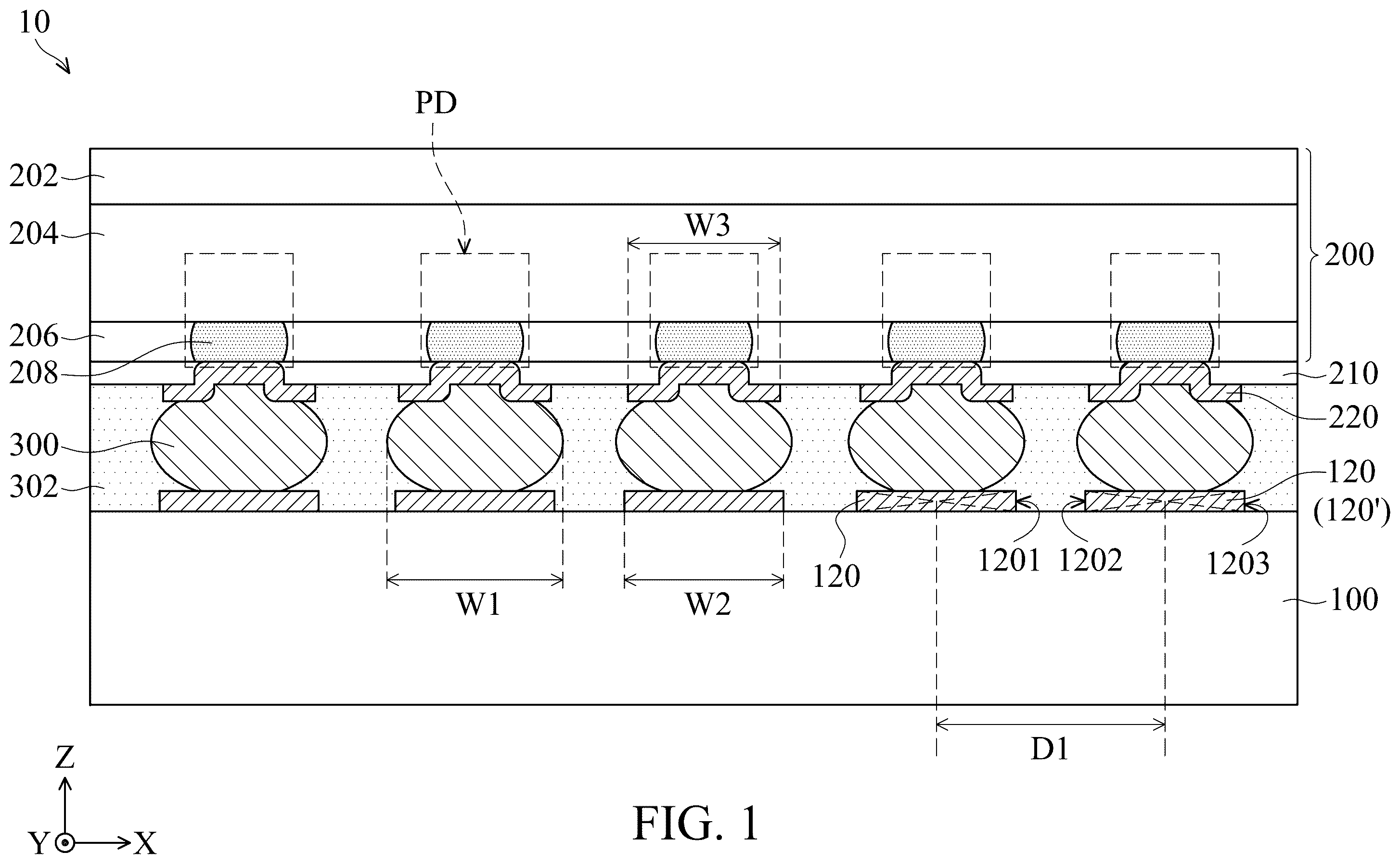 Patent US12433053 — Sensing device and electronic device — Figure 1