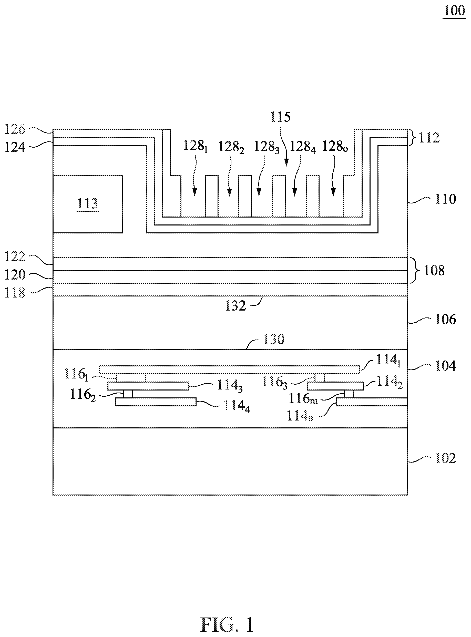 Patent US12433059 — Composite etch stop layers for sensor devices — Figure 1