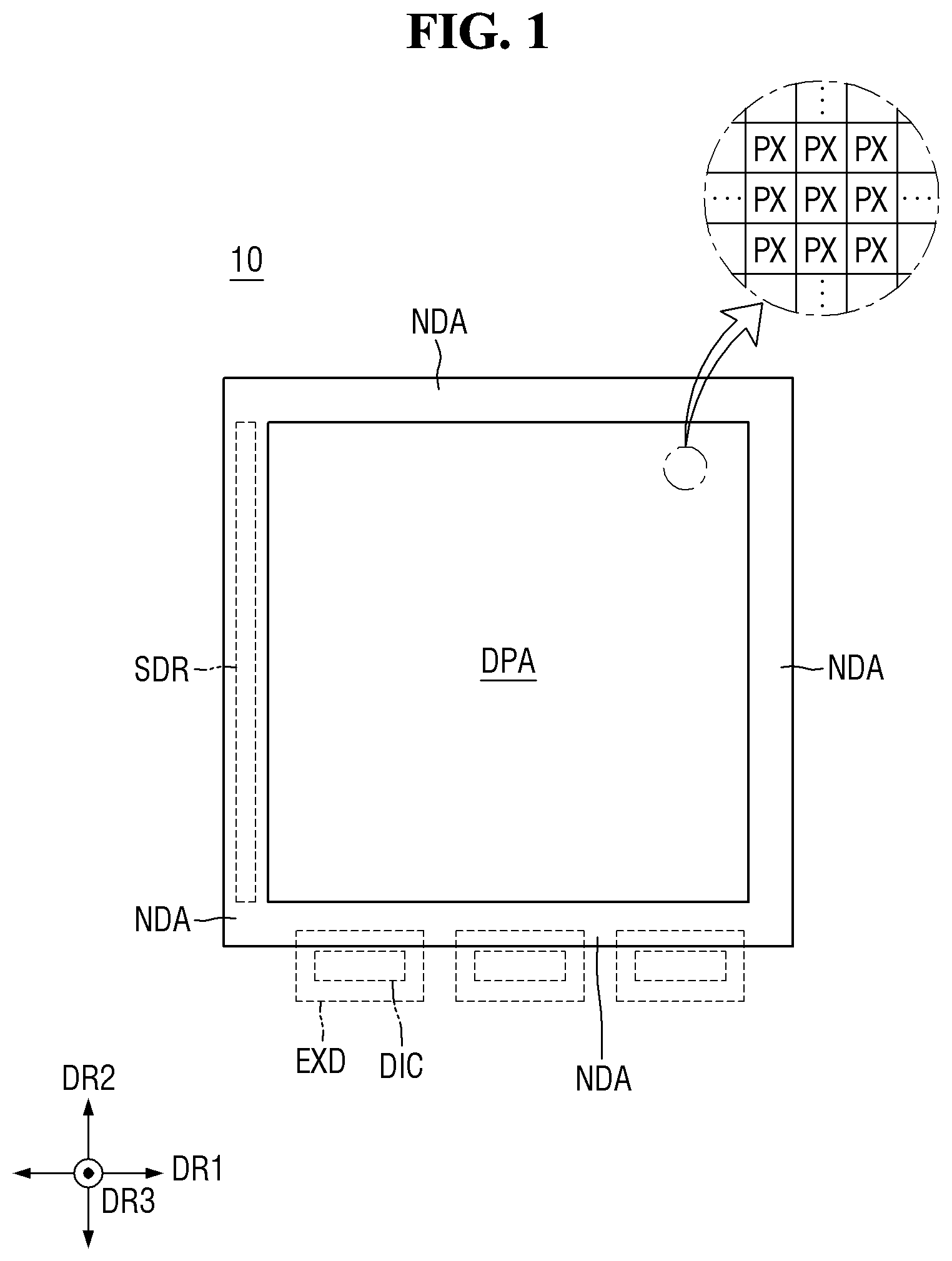 Patent US12433070 — Display device and method for manufacturing the same — Figure 1