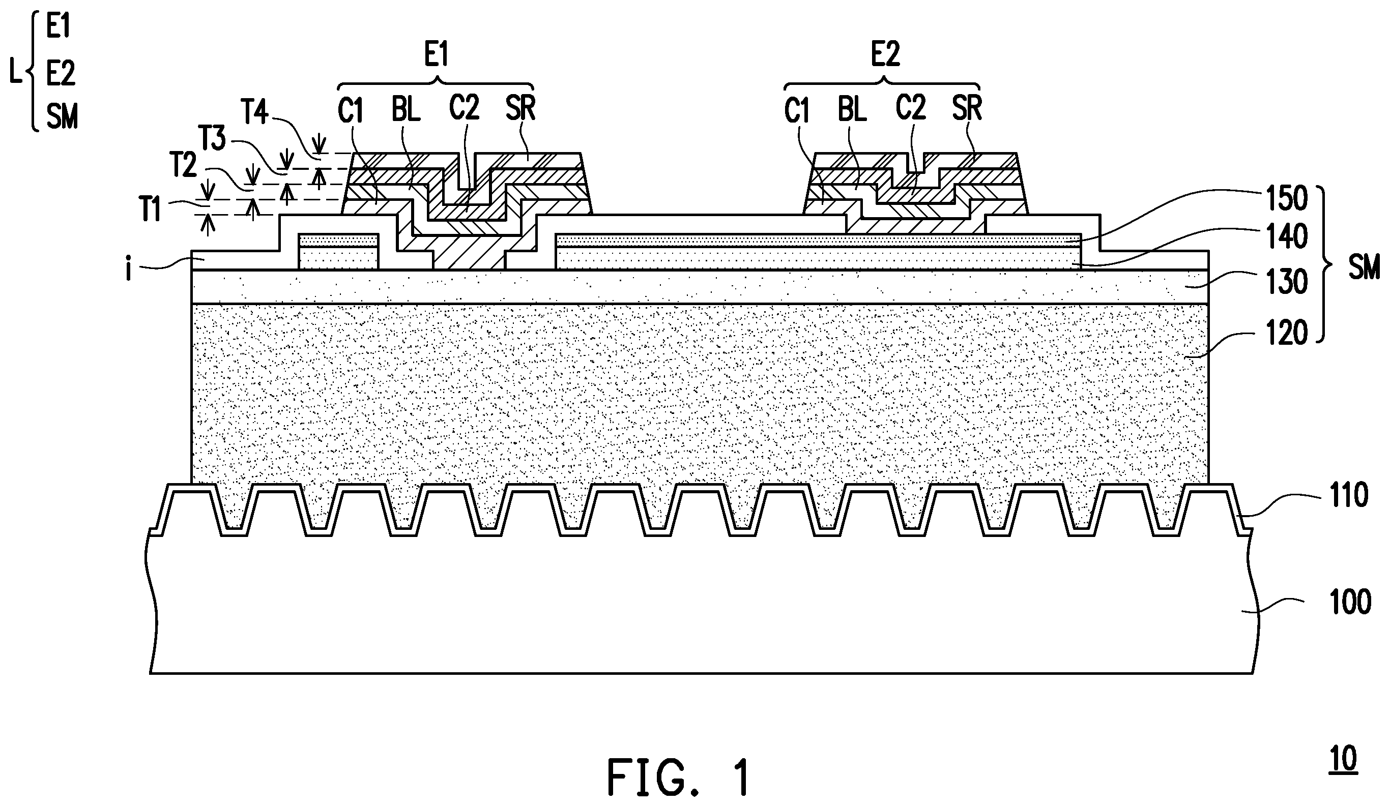 Patent US12433081 — Display device, light-emitting diode substrate, and fabrication method of display device — Figure 1