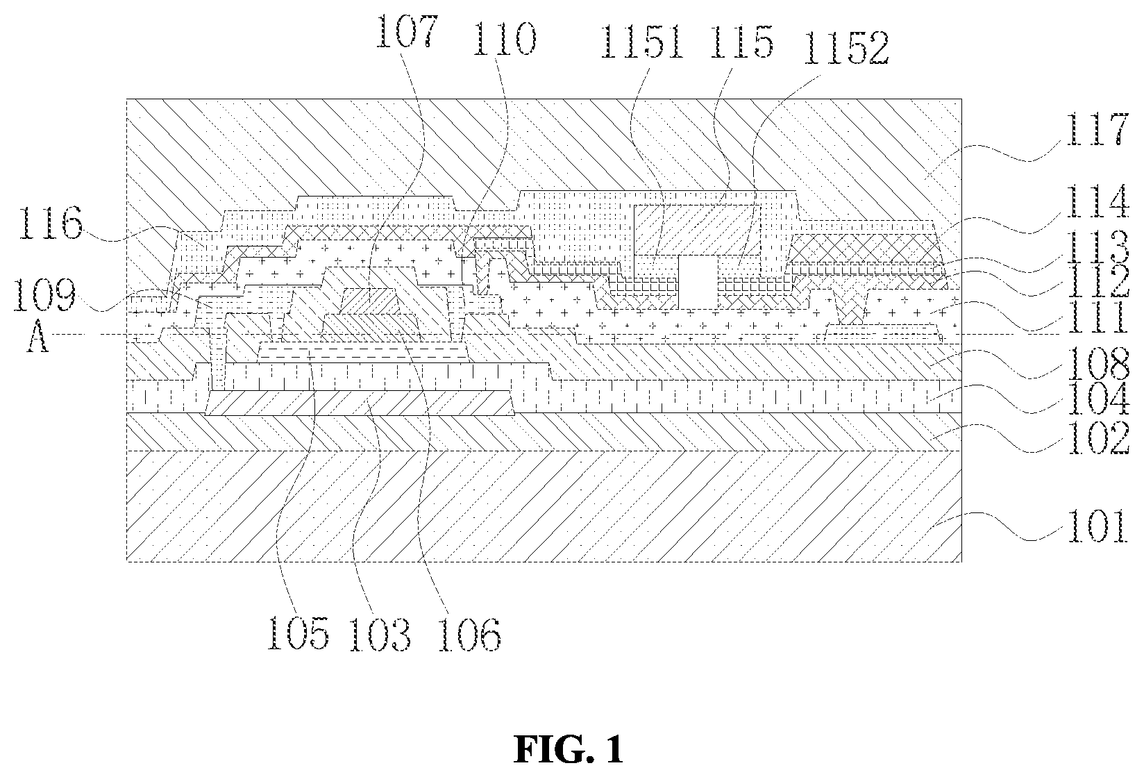 Patent US12433082 — Flexible micro-LED display panel and manufacturing method thereof — Figure 1