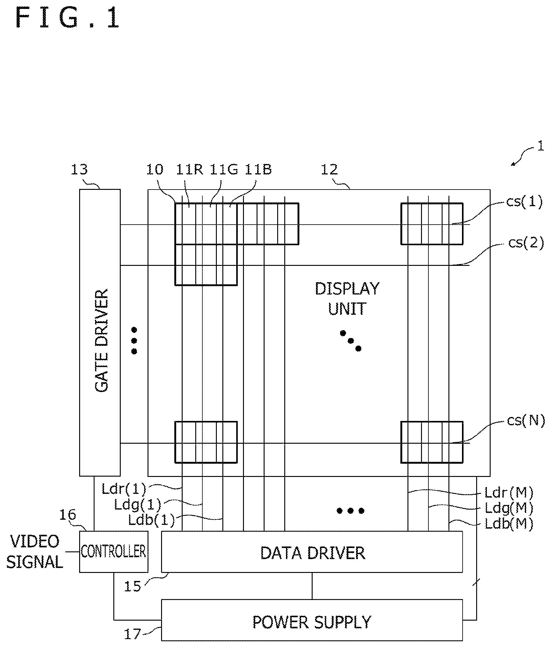Patent US12433108 — Display apparatus including through portions penetrating barrier layers — Figure 1