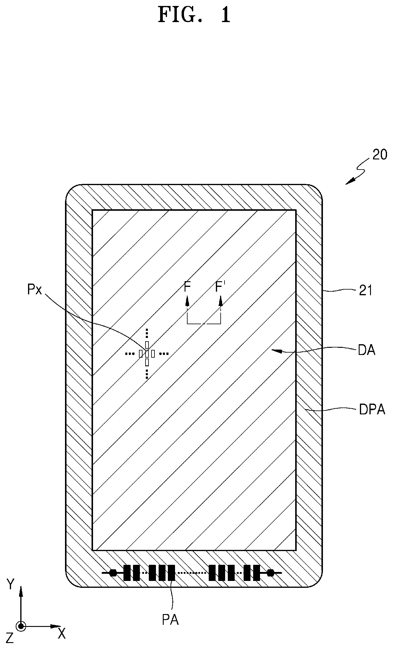 Patent US12433121 Figure 1 – Display device and method of manufacturing the same