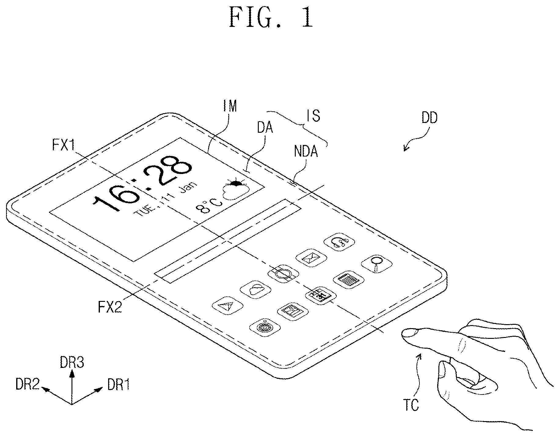 Patent US12433133 — Display device — Figure 1