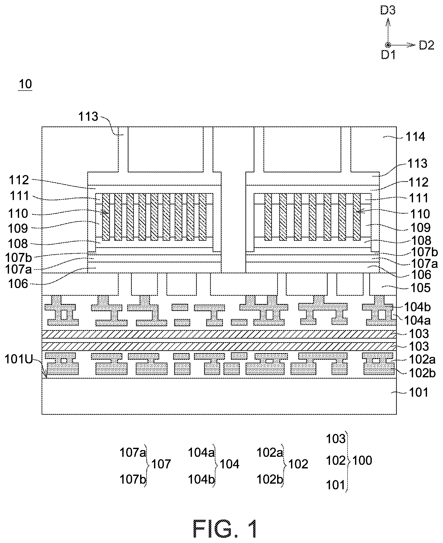 Patent US12433165 — Method for manufacturing semiconductor module including piezoelectric layer — Figure 1