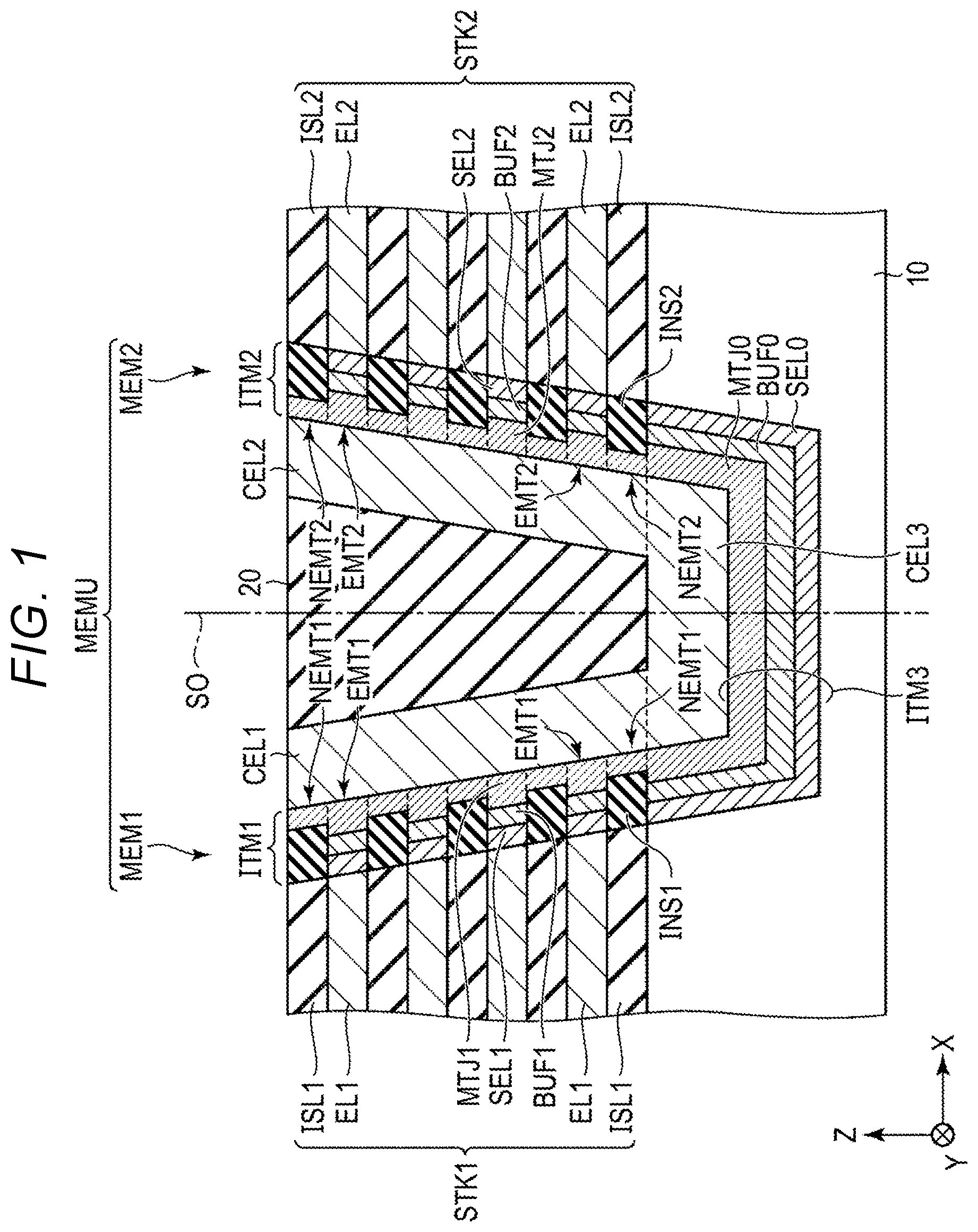 Patent US12433169 — Magnetic storage device — Figure 1