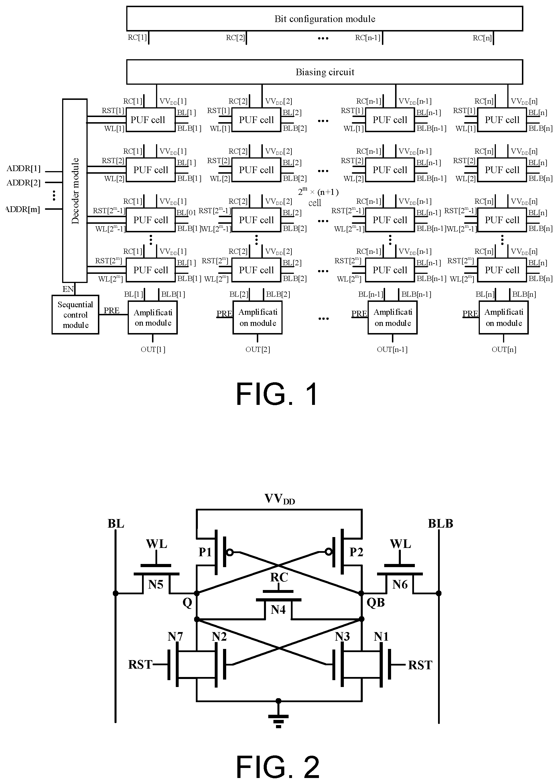 Patent US12437119 — Reconfigurable PUF with two PUF functions — Figure 1