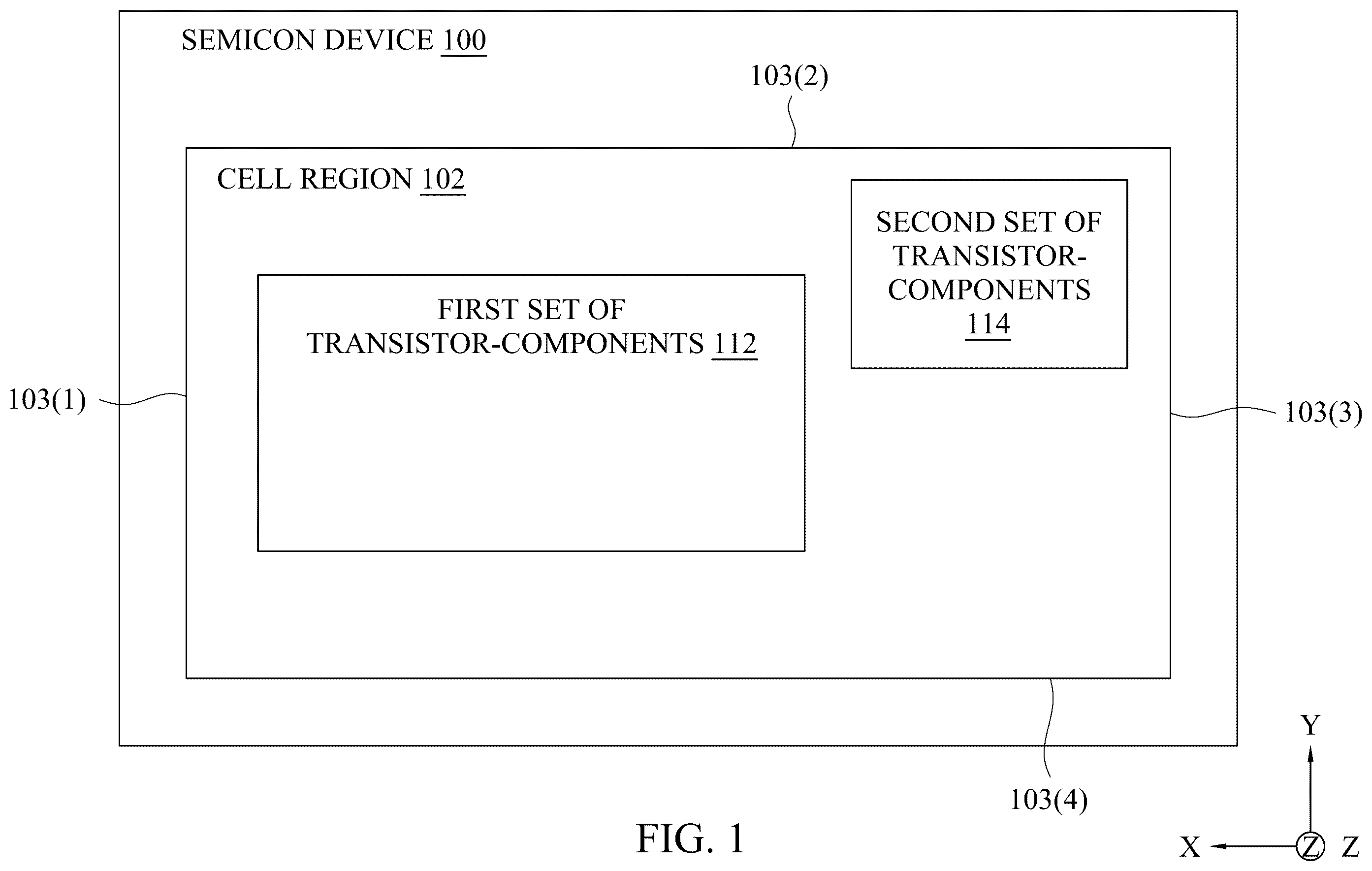 Patent US12437136 — Method for intra-cell-repurposing dummy transistors and semiconductor device having repurposed formerly dummy transistors — Figure 1
