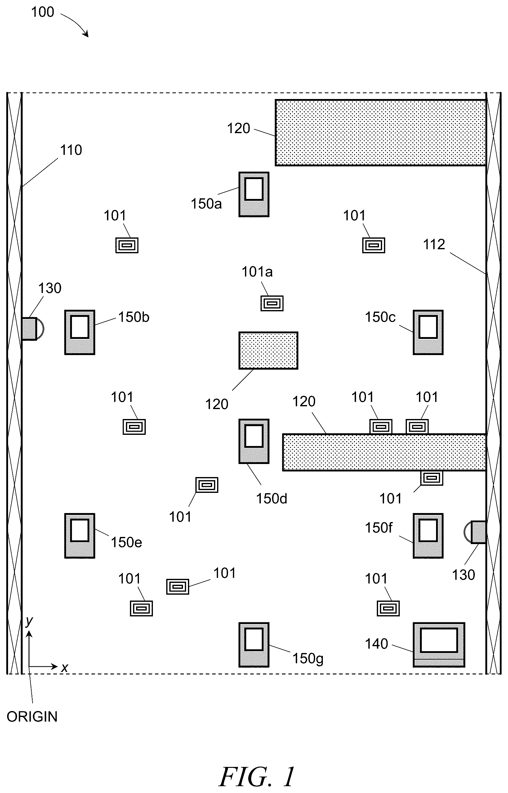 Patent US12437166 Figure 1 – Deploying RFID readers in environments having a dense population of RFID tags