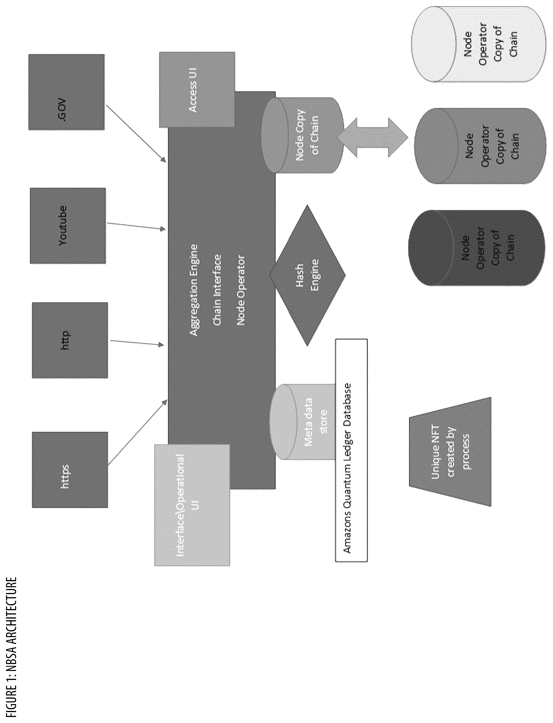 Patent US12437292 — NFT based secure authentication and notification apparatuses, processes and systems — Figure 1
